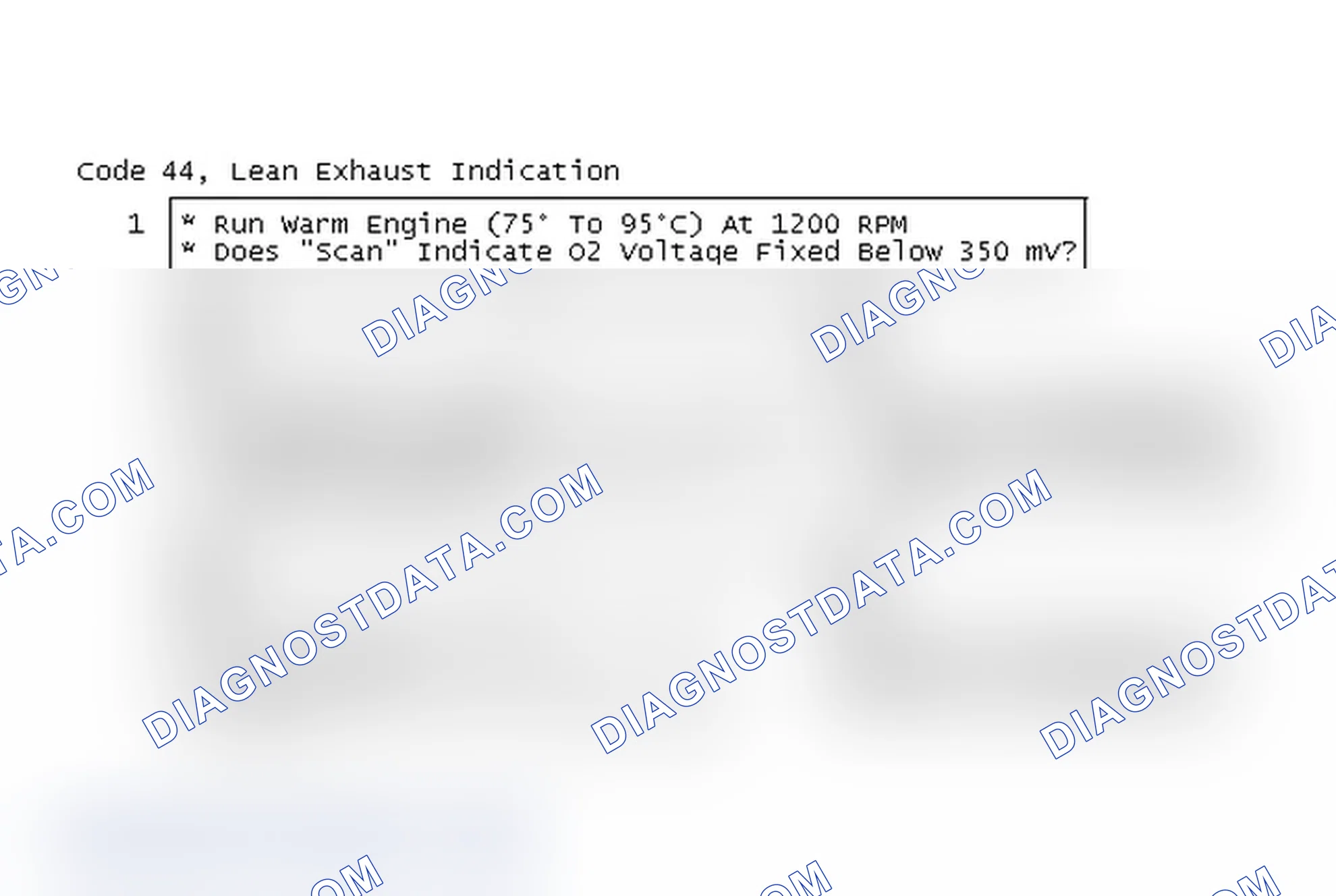 Scheme 76: Code 44, Lean Exhaust Indication