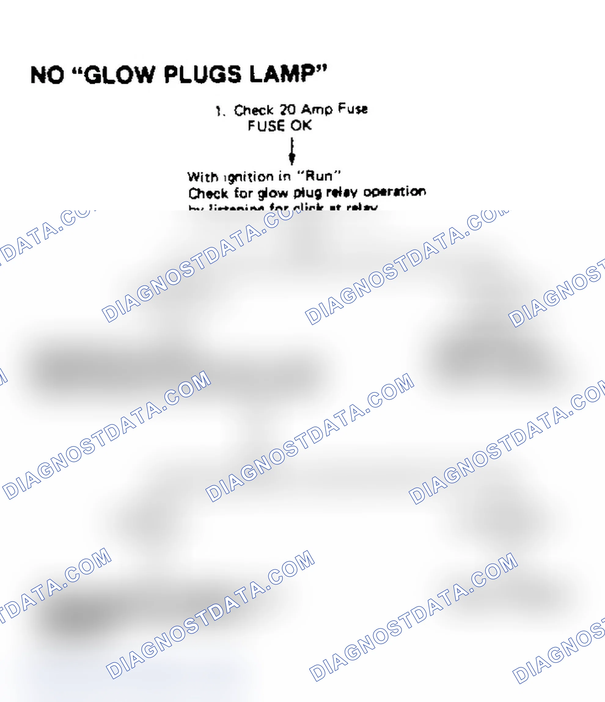 Scheme 29: No "Glow Plugs Lamp"