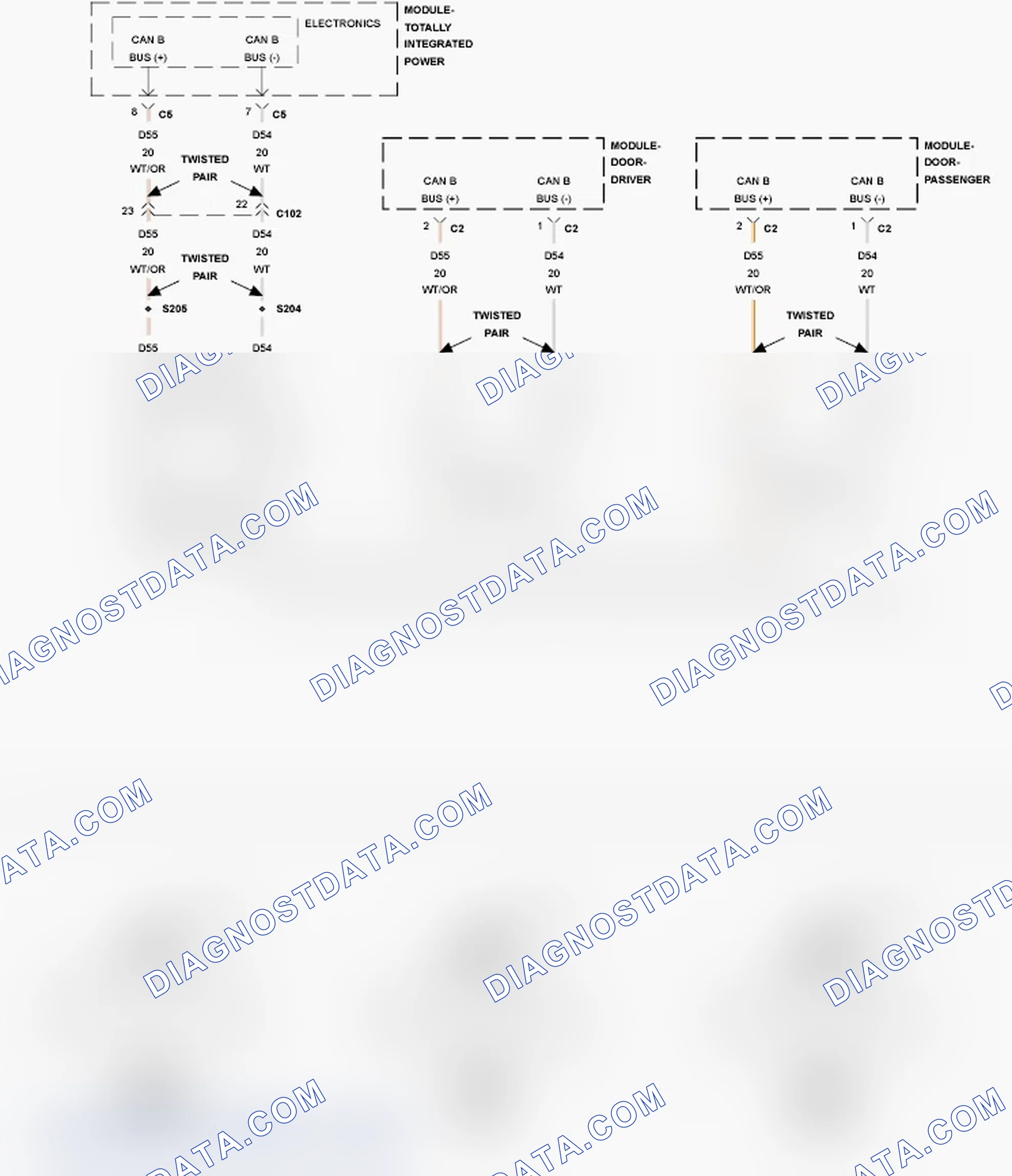 Scheme 333: U1000-CAN B BUS (+) CIRCUIT