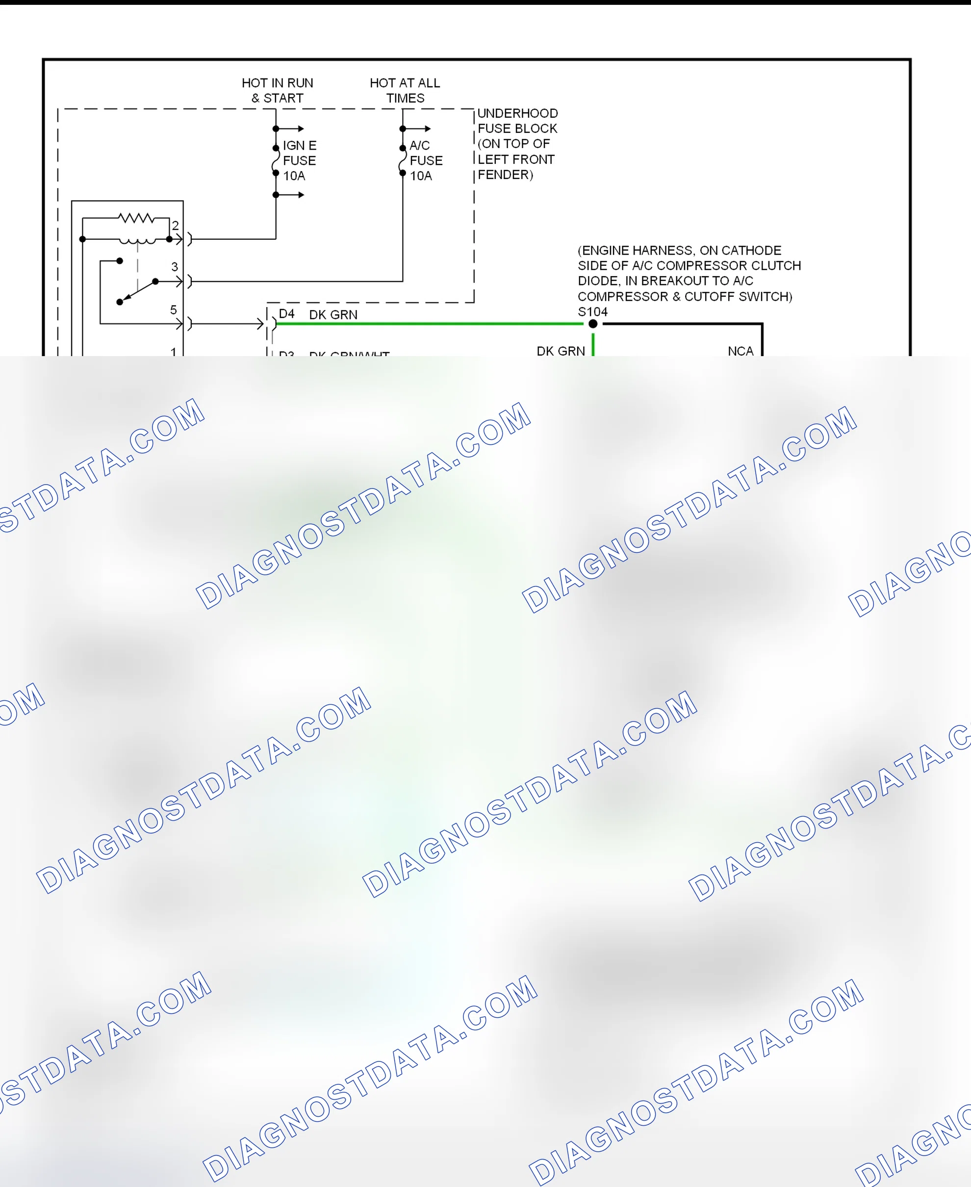 Scheme 8: A/C Compressor Clutch Control Circuit Wiring Diagram (2000-01 Blazer, Bravada, Envoy & Jimmy - With Automatic A/C-Heater System)