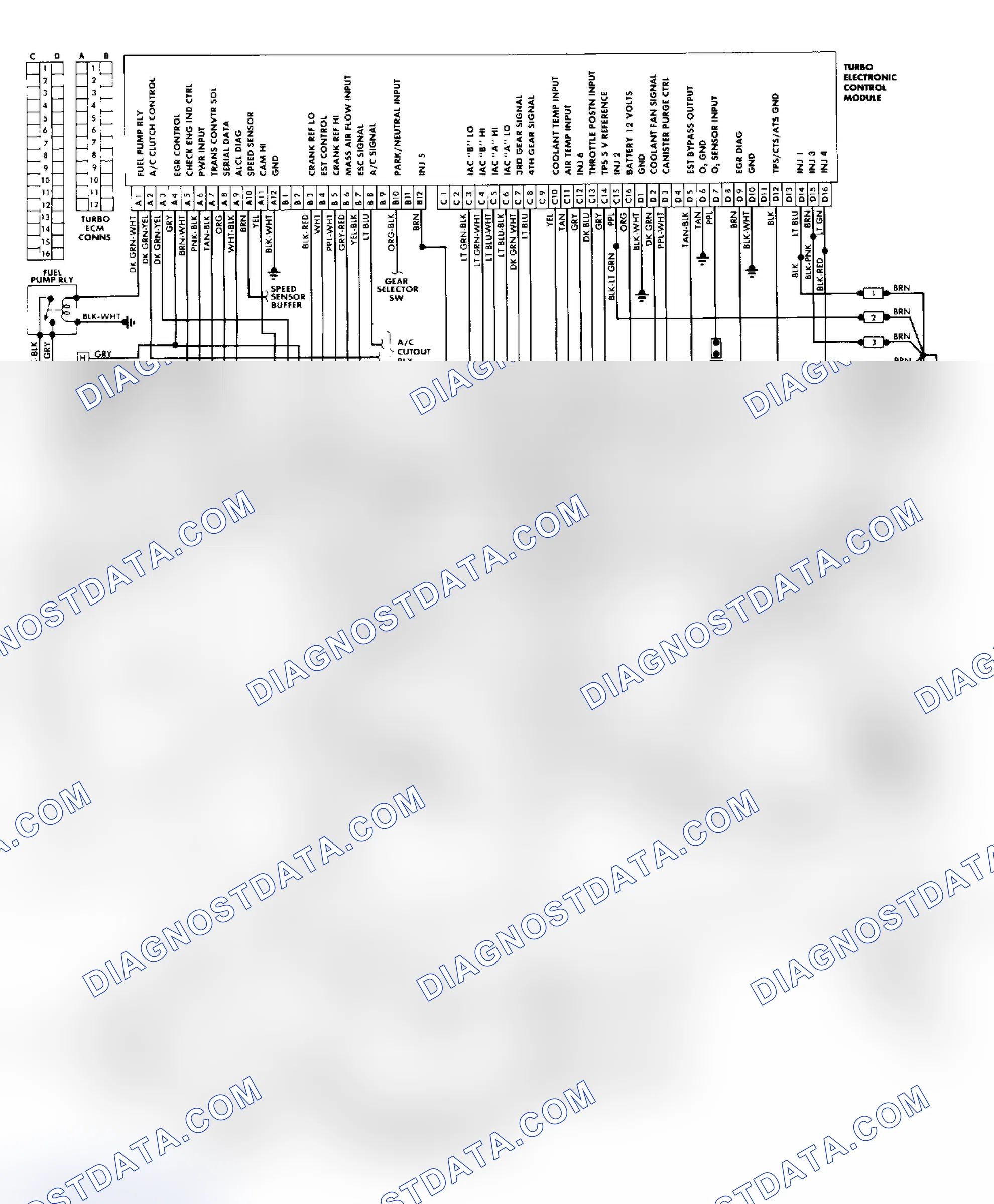 Scheme 228: Port Fuel Injection Wiring Diagram (3.8L Turbo "G" Body)