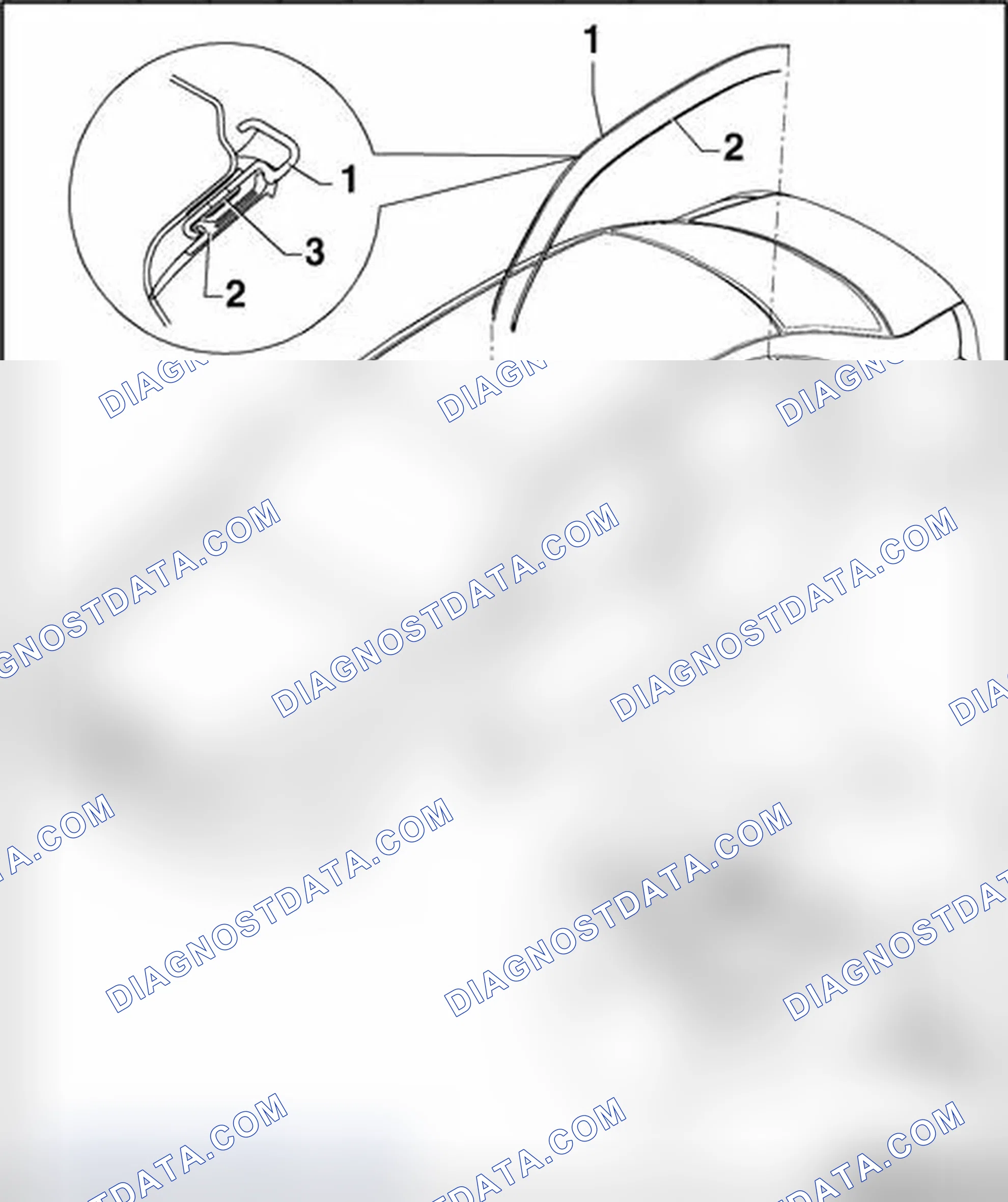 Scheme 249: Roof trim molding (Sedan), removing and installing