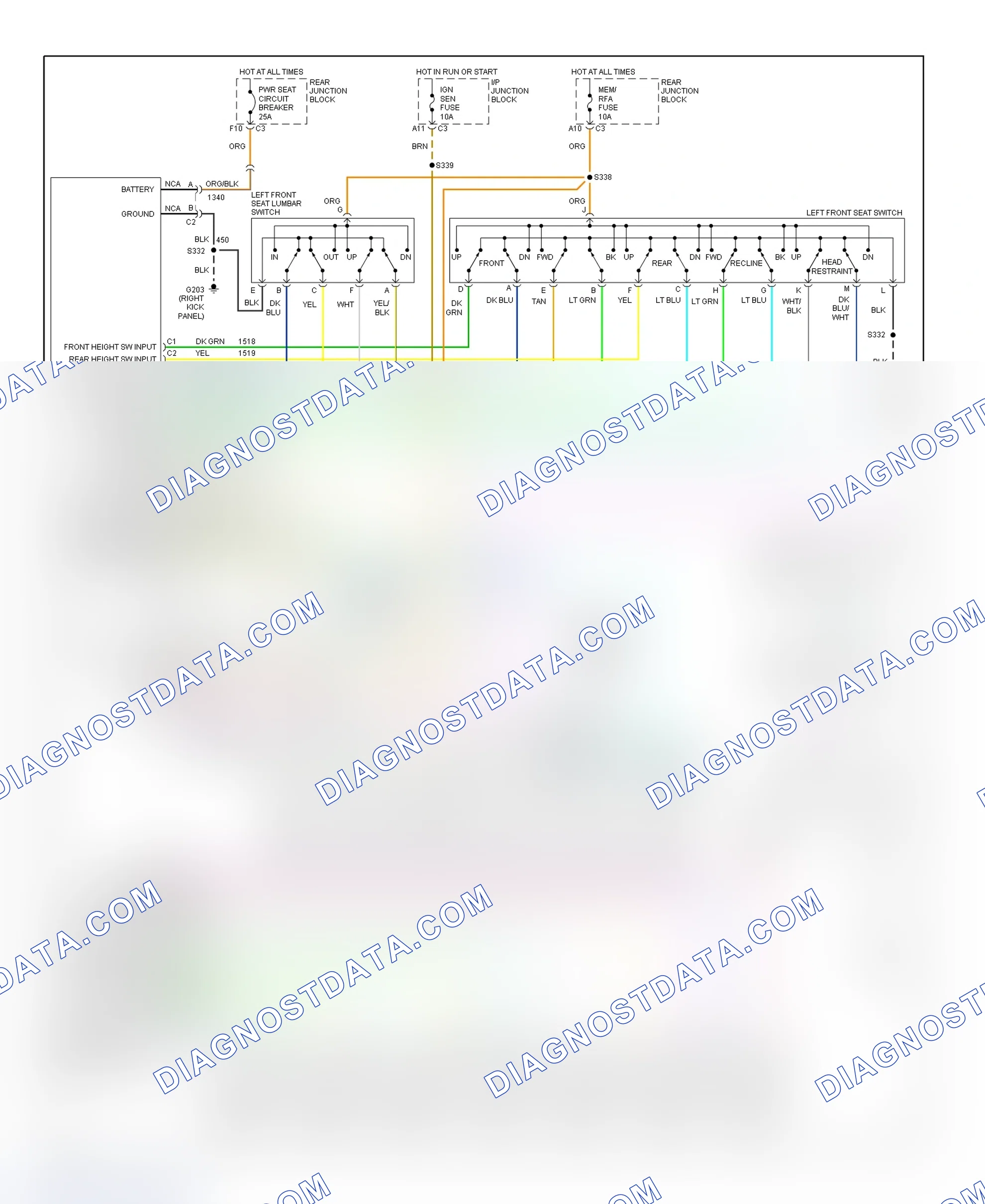 Scheme 11: Memory Seat System Wiring Diagram (Park Avenue)