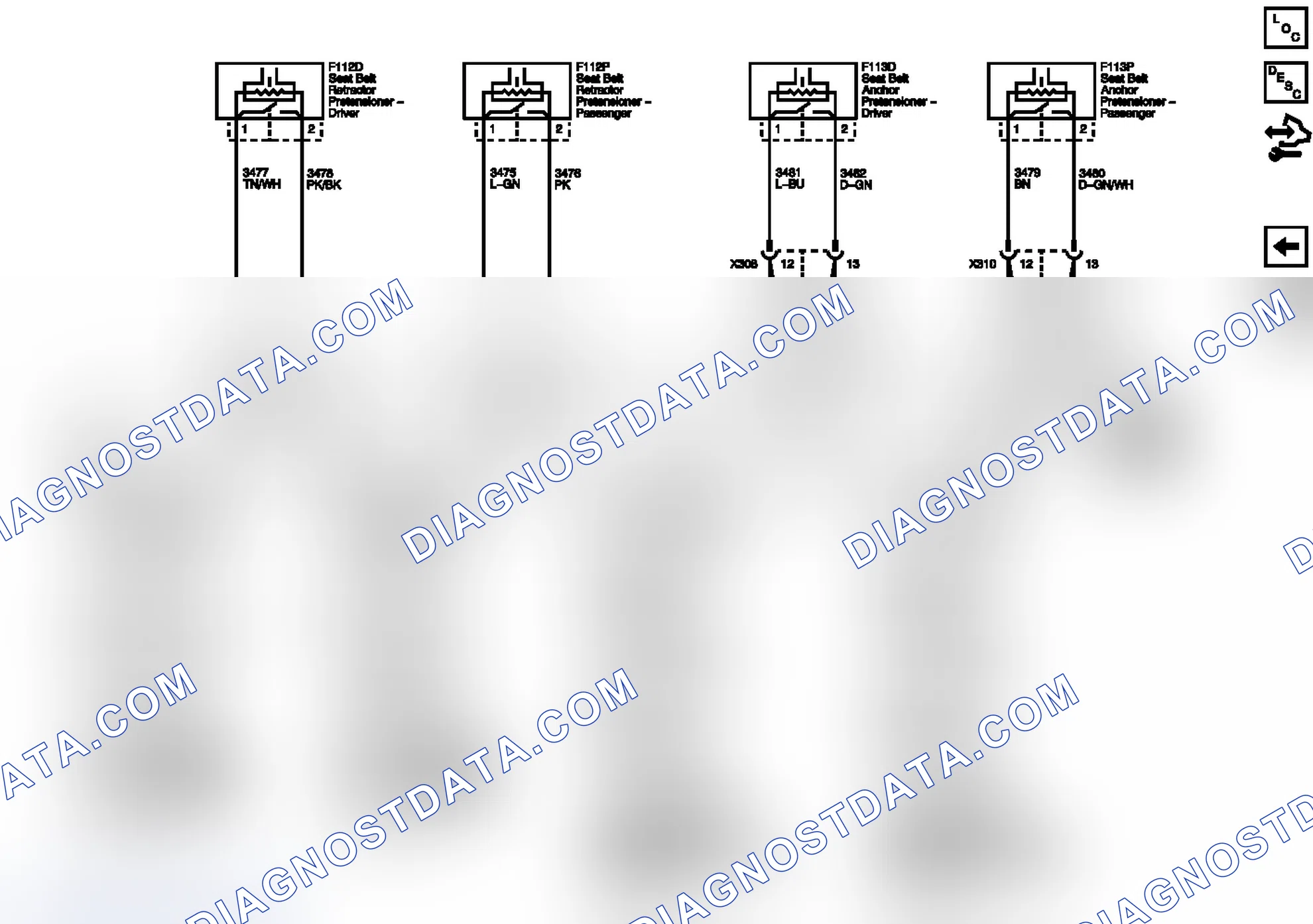 Scheme 3: Air Bags And Sensors (2 of 2) And Pretensioners