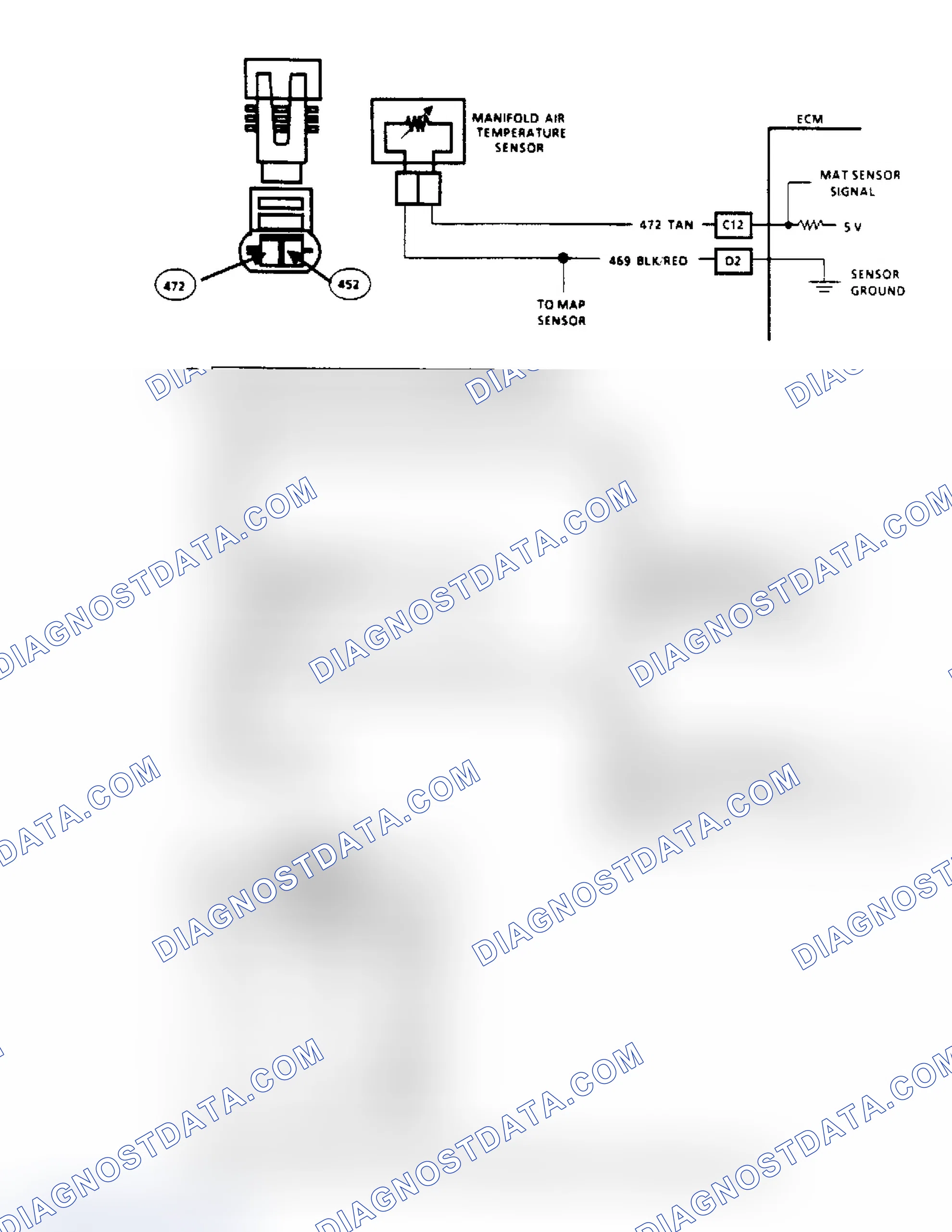 Scheme 97: Code 25, MAT Sensor Voltage Low (2.5L Engine) Flow Chart & Schematic
