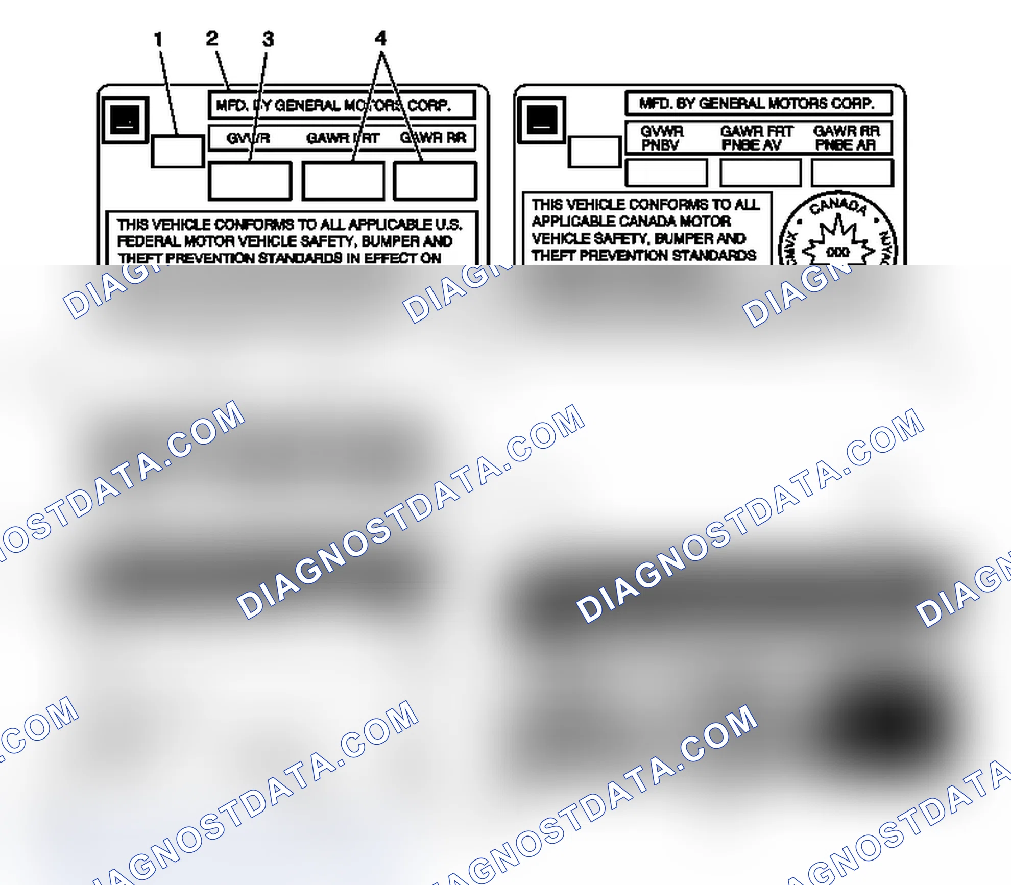 Scheme 4: Label - Vehicle Certification, Tire Place Card, Anti-Theft and Service Parts ID