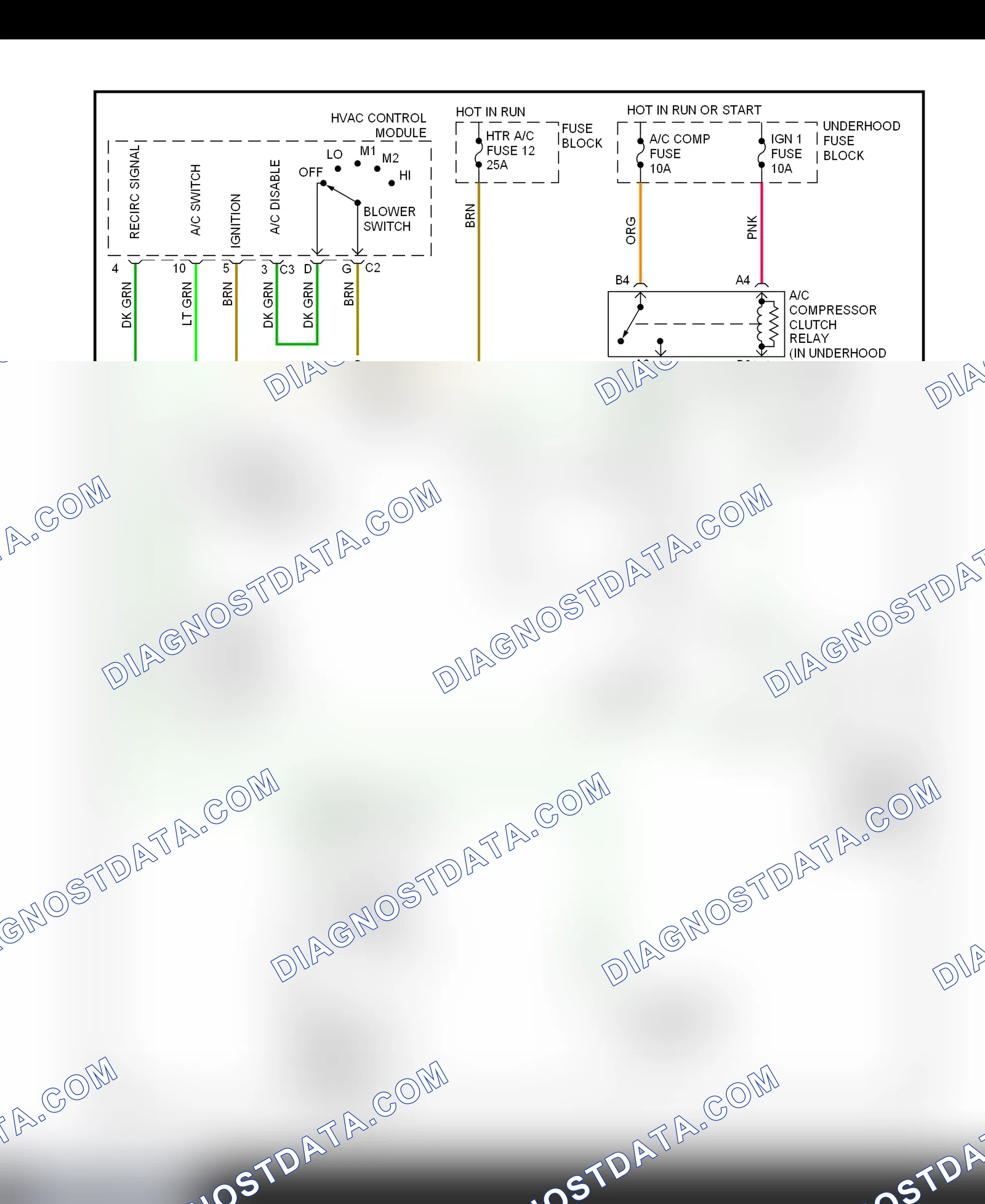 Scheme 11: A/C Compressor Clutch Control Circuit Wiring Diagram (2000 "C" & "K" Pickup - Diesel Engine)