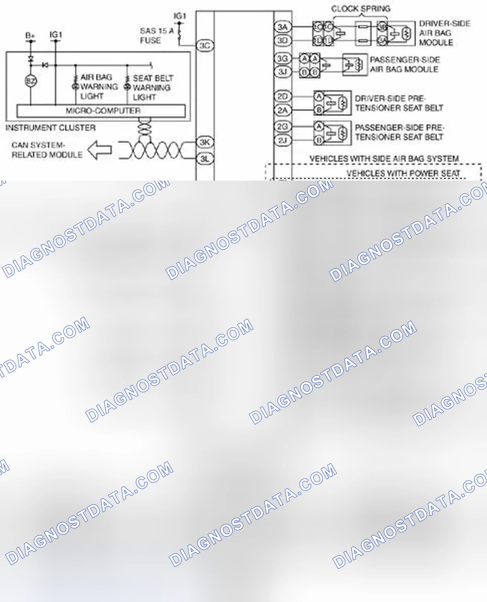 Scheme 236: Air Bag System Wiring Diagram [Two-Step Deployment Control System] - Vehicles With DSC