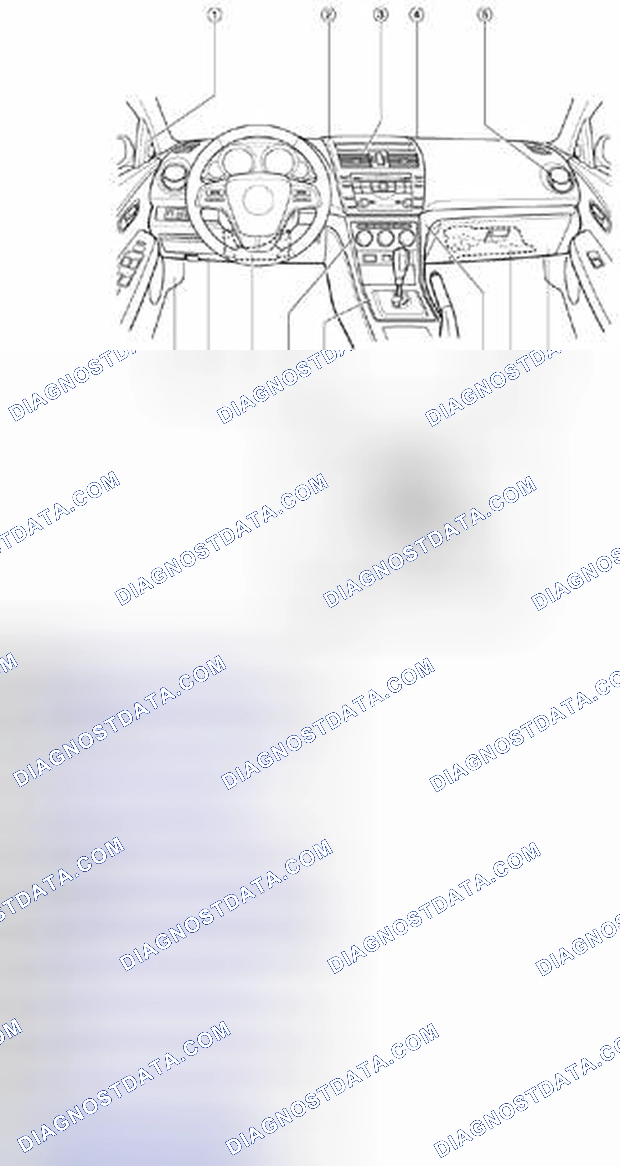 Fig. 1: Identifying Interior Trim Component Locations (1 Of 3)