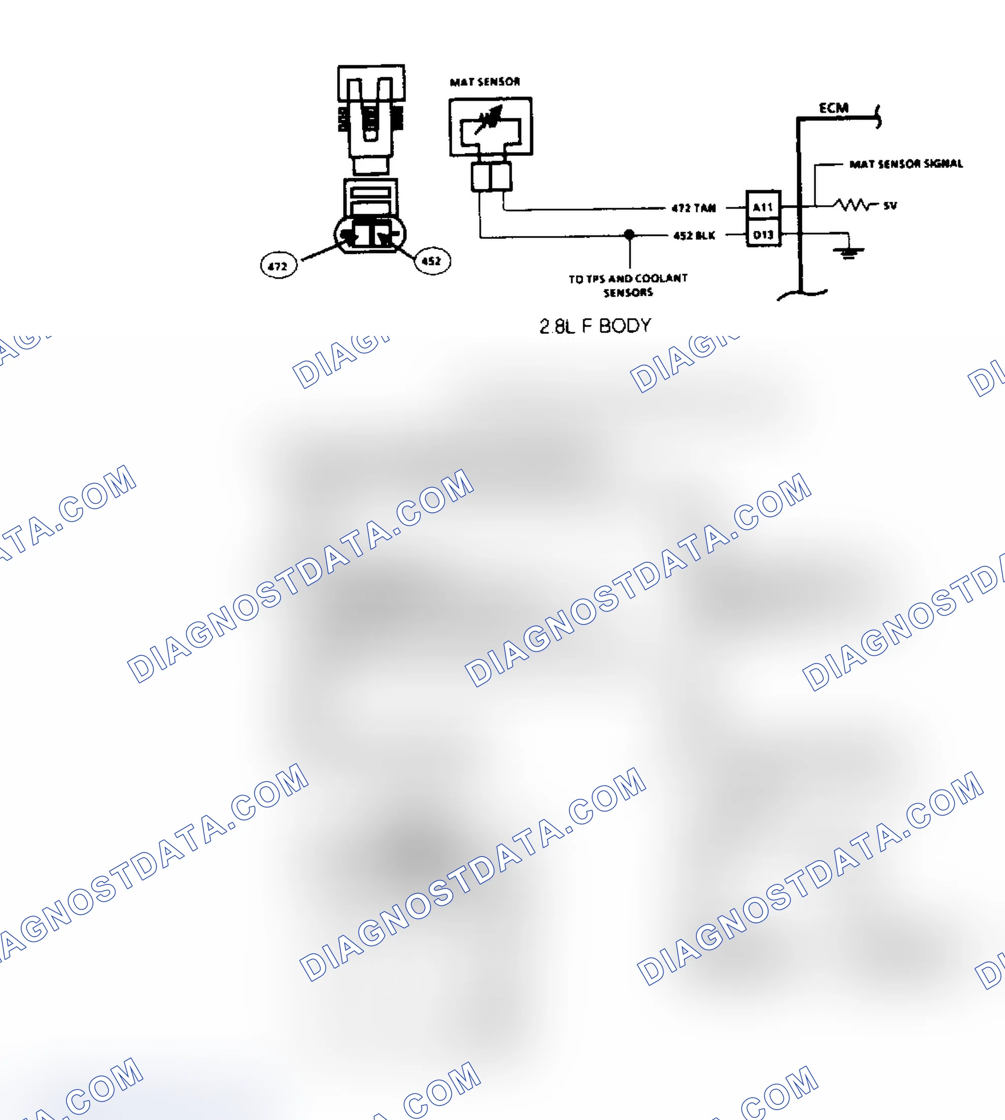 Scheme 393: Code 23 Flow Chart - 2.8L "F" Body MAT Sensor Voltage High