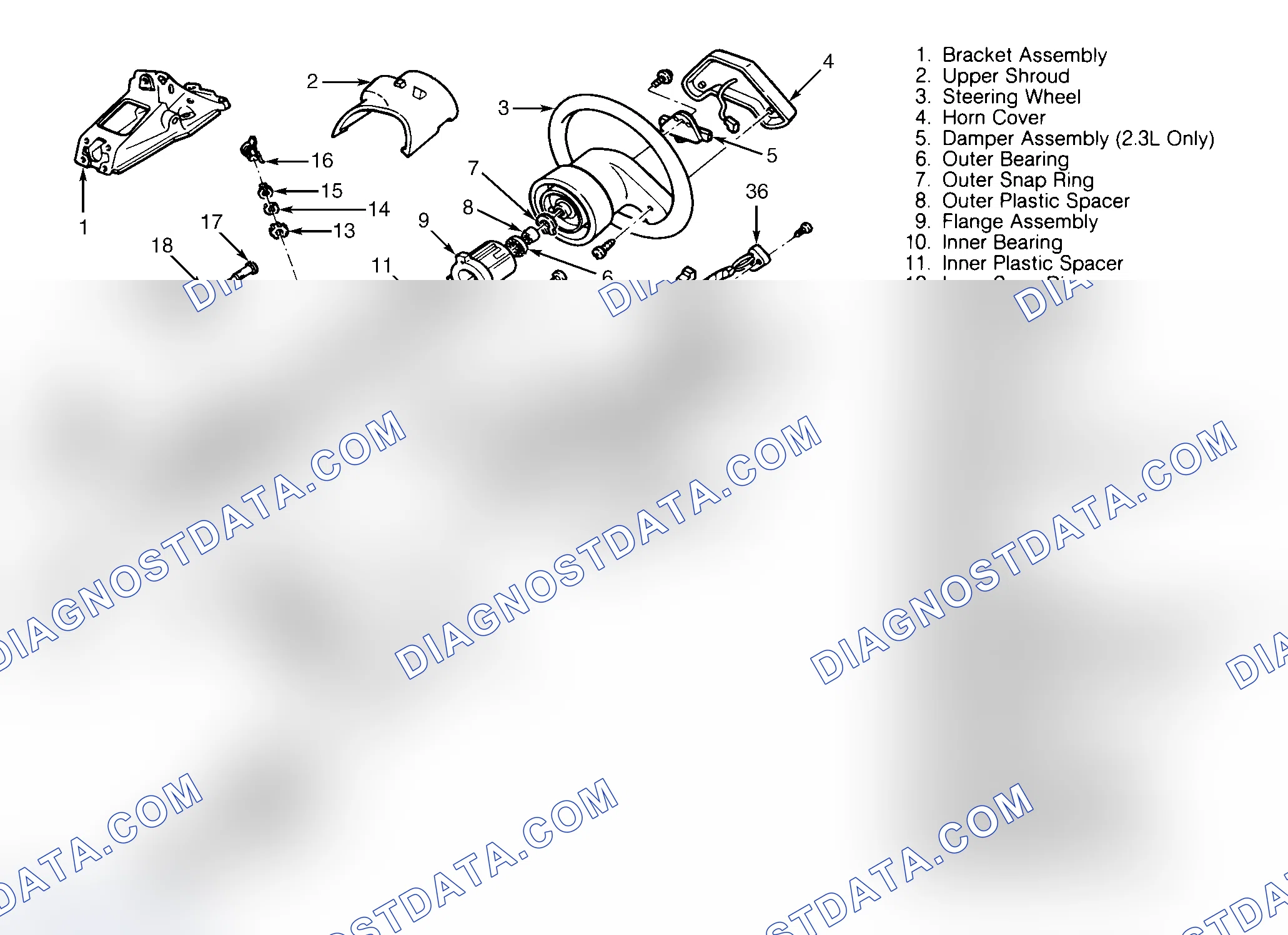 Fig. 4: View Of Standard Steering Column With M/T (Explorer & Ranger)