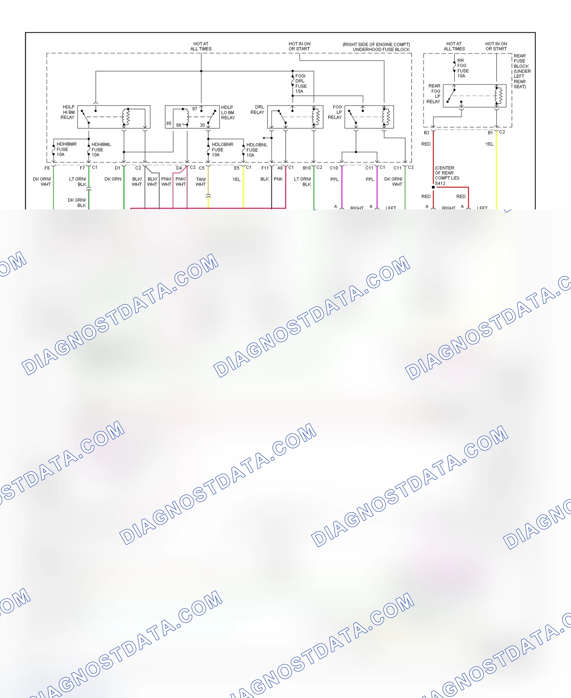 Scheme 3: Headlight Systems & Daytime Running Lights Wiring Diagram (Aurora)