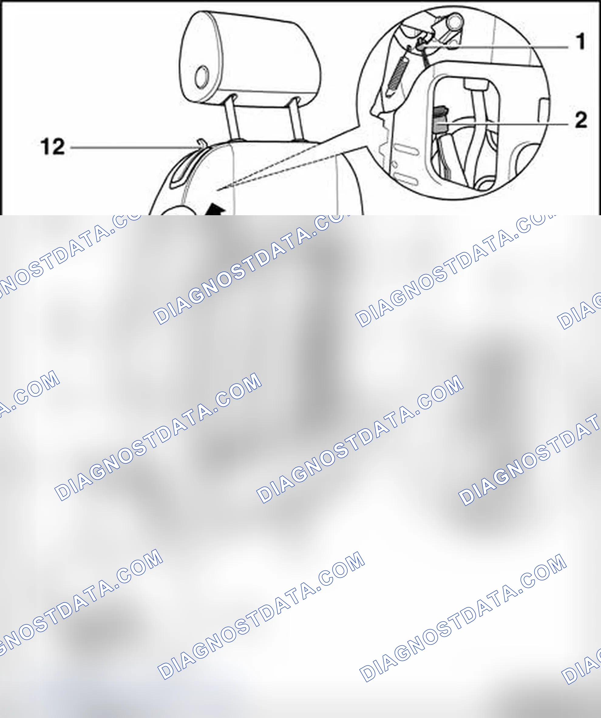 Scheme 207: Bowden cable for backrest lock, removing and installing