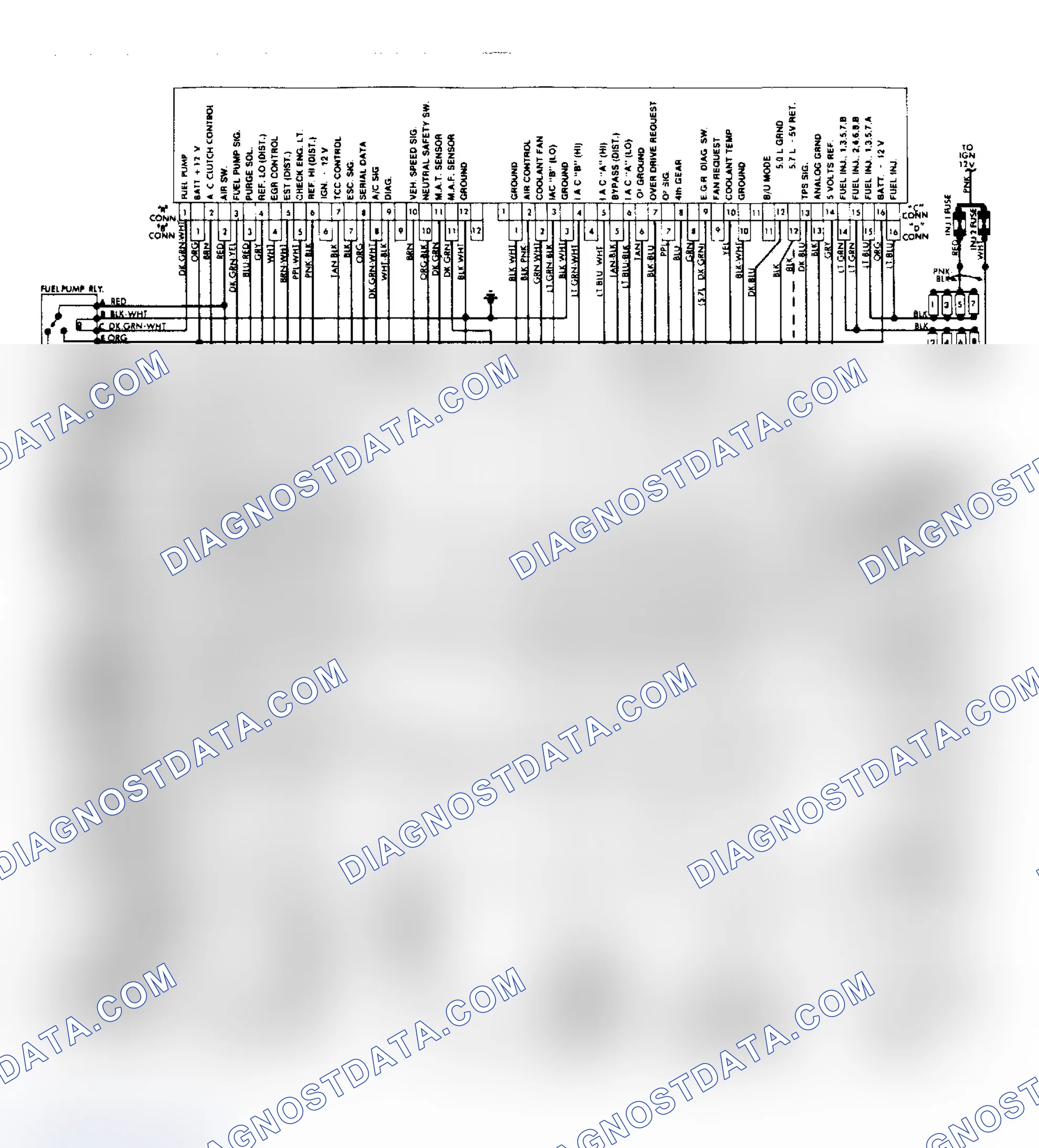Scheme 43: Wiring Diagram for 5.0L & 5.7L V8 Fuel Injection System