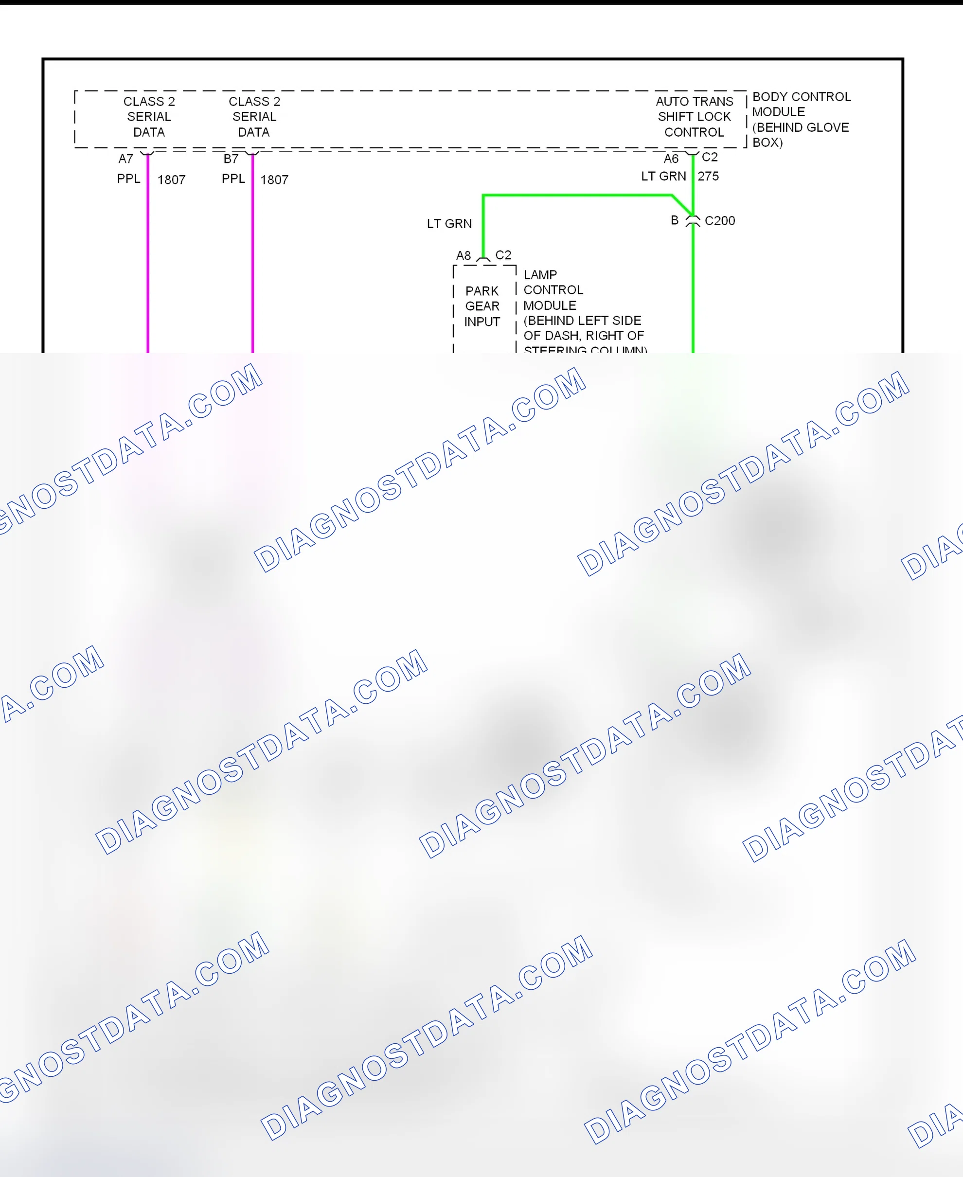 Fig. 39: Shift Interlock System Wiring Diagram (1999 Park Avenue)