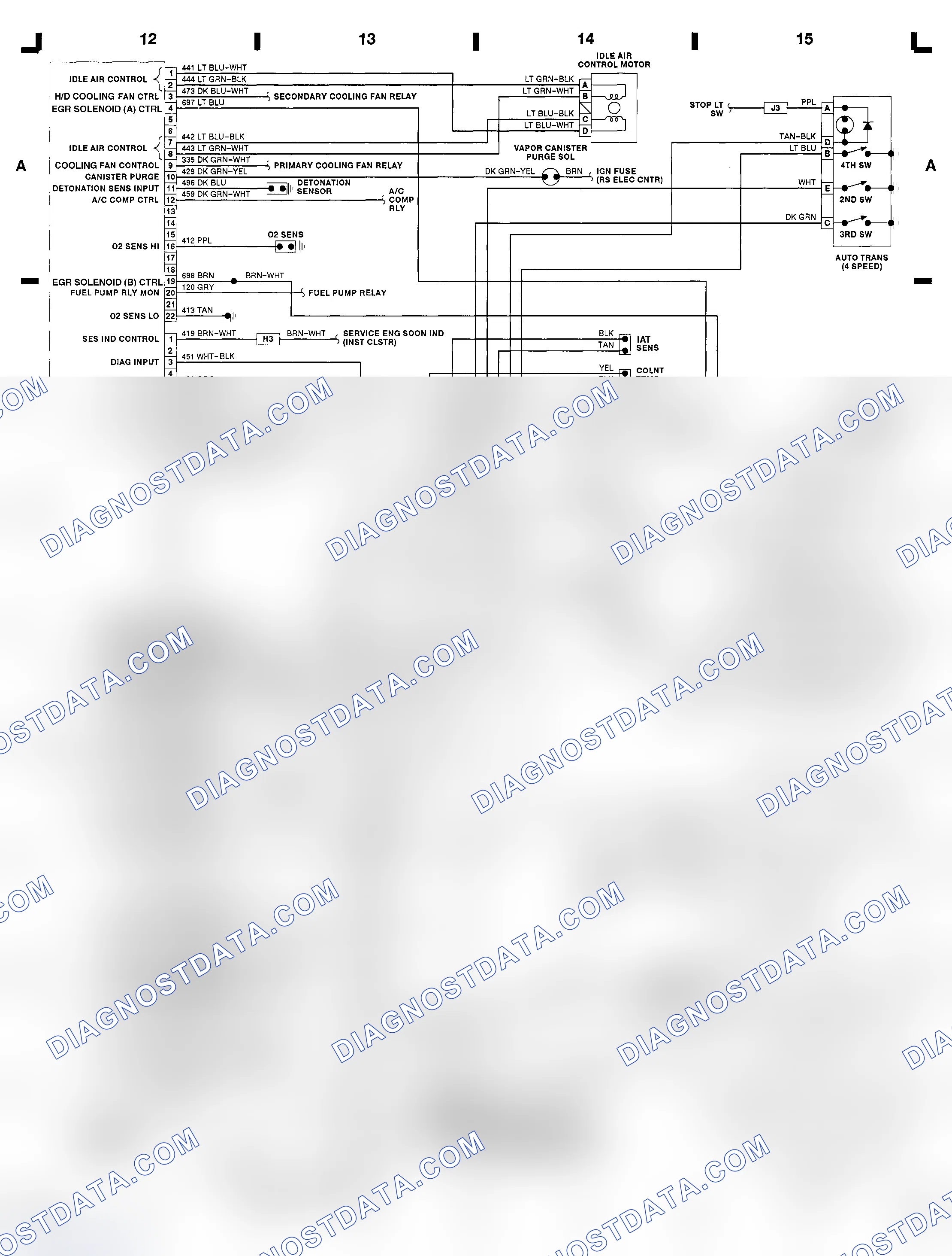 Scheme 15: 3.1L (VIN T) ECM Wiring Diagram (Cutlass Supreme)