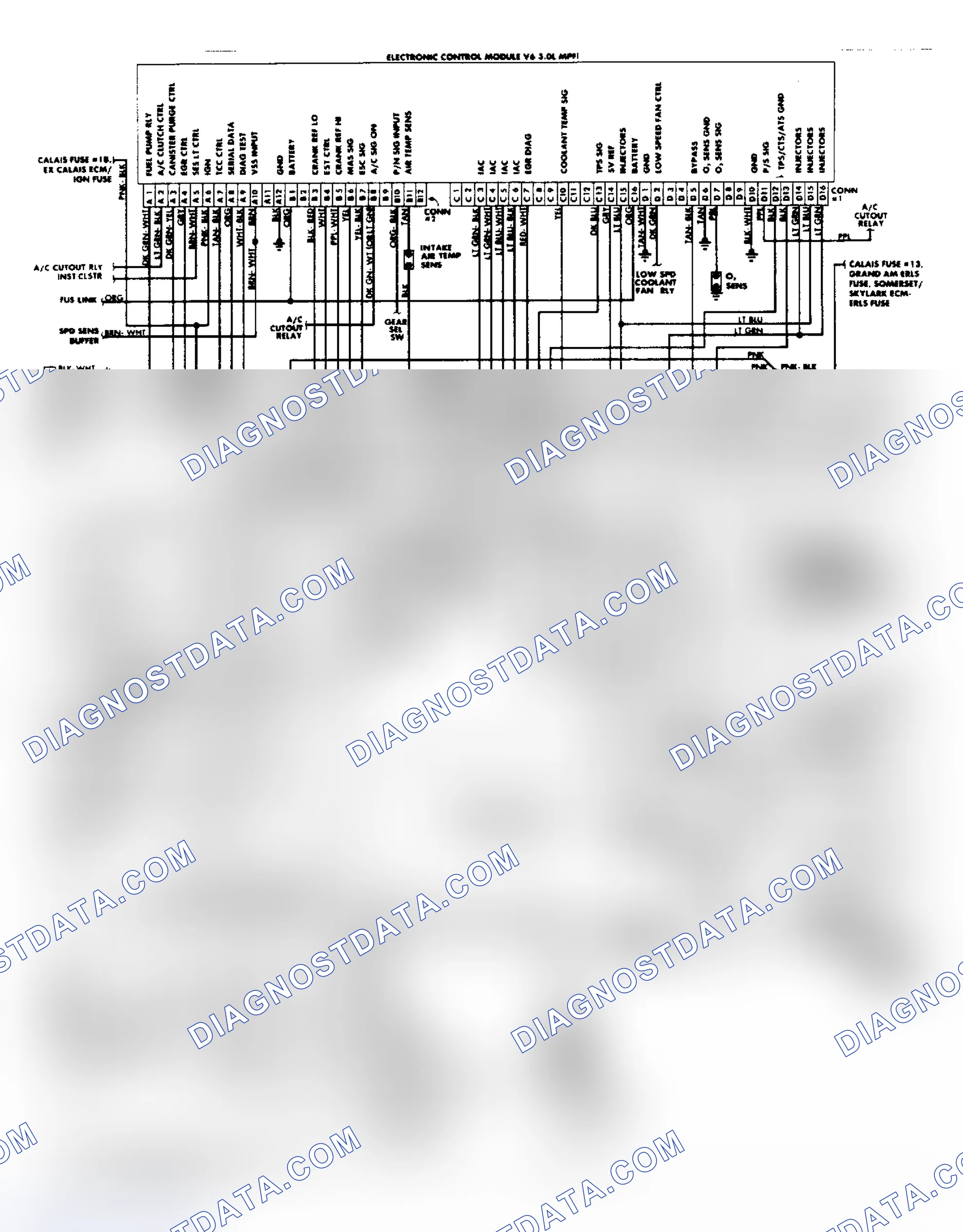Scheme 36: Wiring Diagram: Calais, Grand Am, Skylark & Somerset 3.0L PFI System