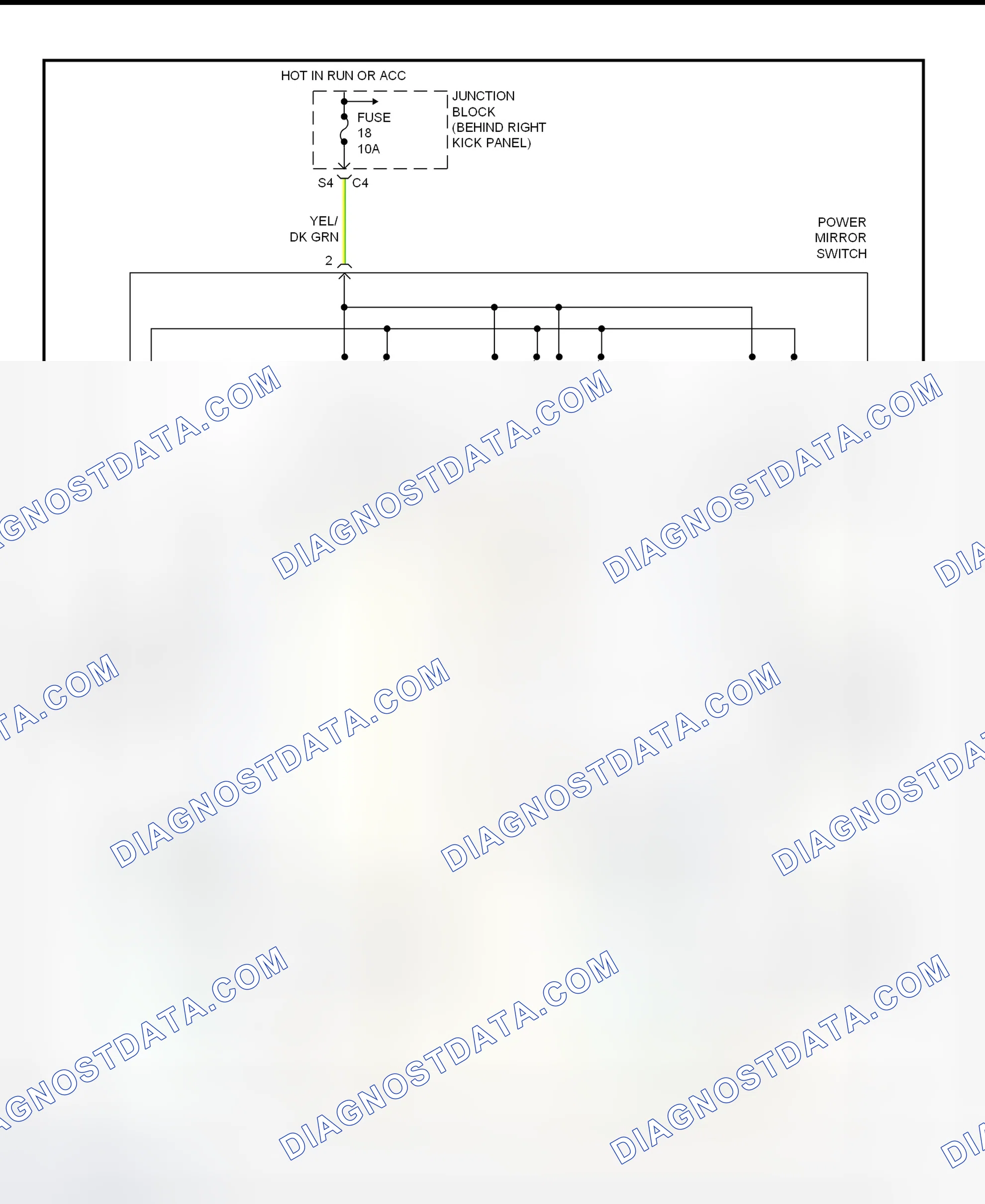 Scheme 2: Power Mirror System (Without Full Options) Wiring Diagram (Cherokee)