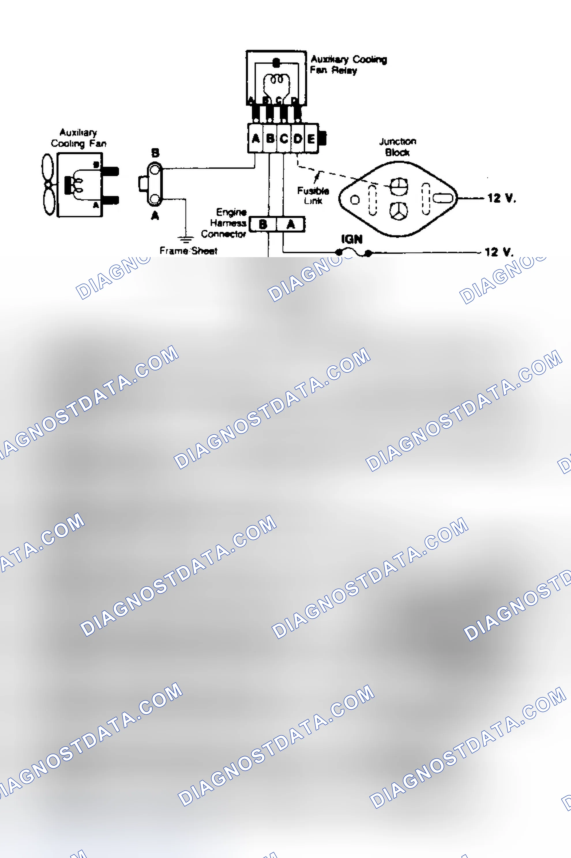 Scheme 72: Cooling Fan Circuit Schematic & Flow Chart (7.4L G, C & K Series With A/C)
