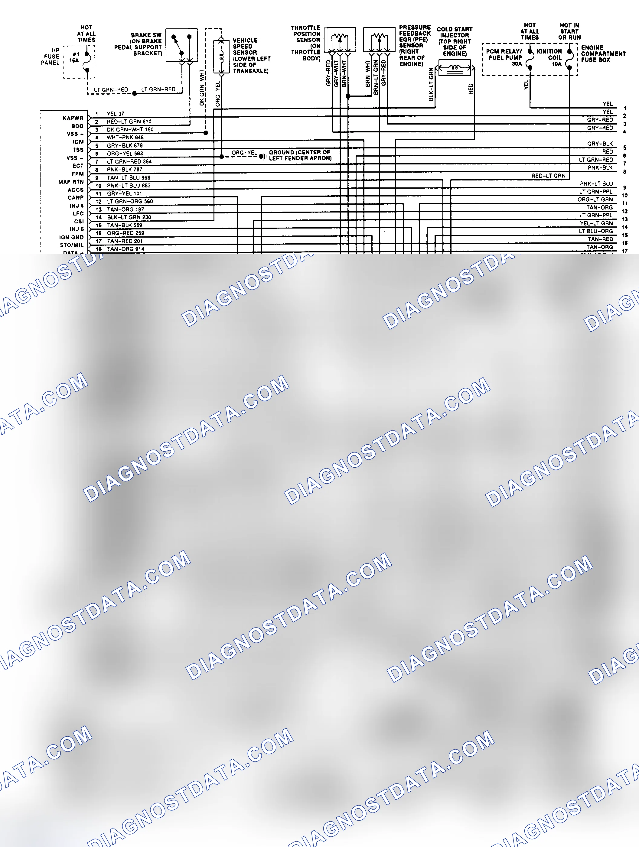 Scheme 148: EEC-IV Wiring Diagram (Taurus 3.0L Flex Fuel - 1 of 2)