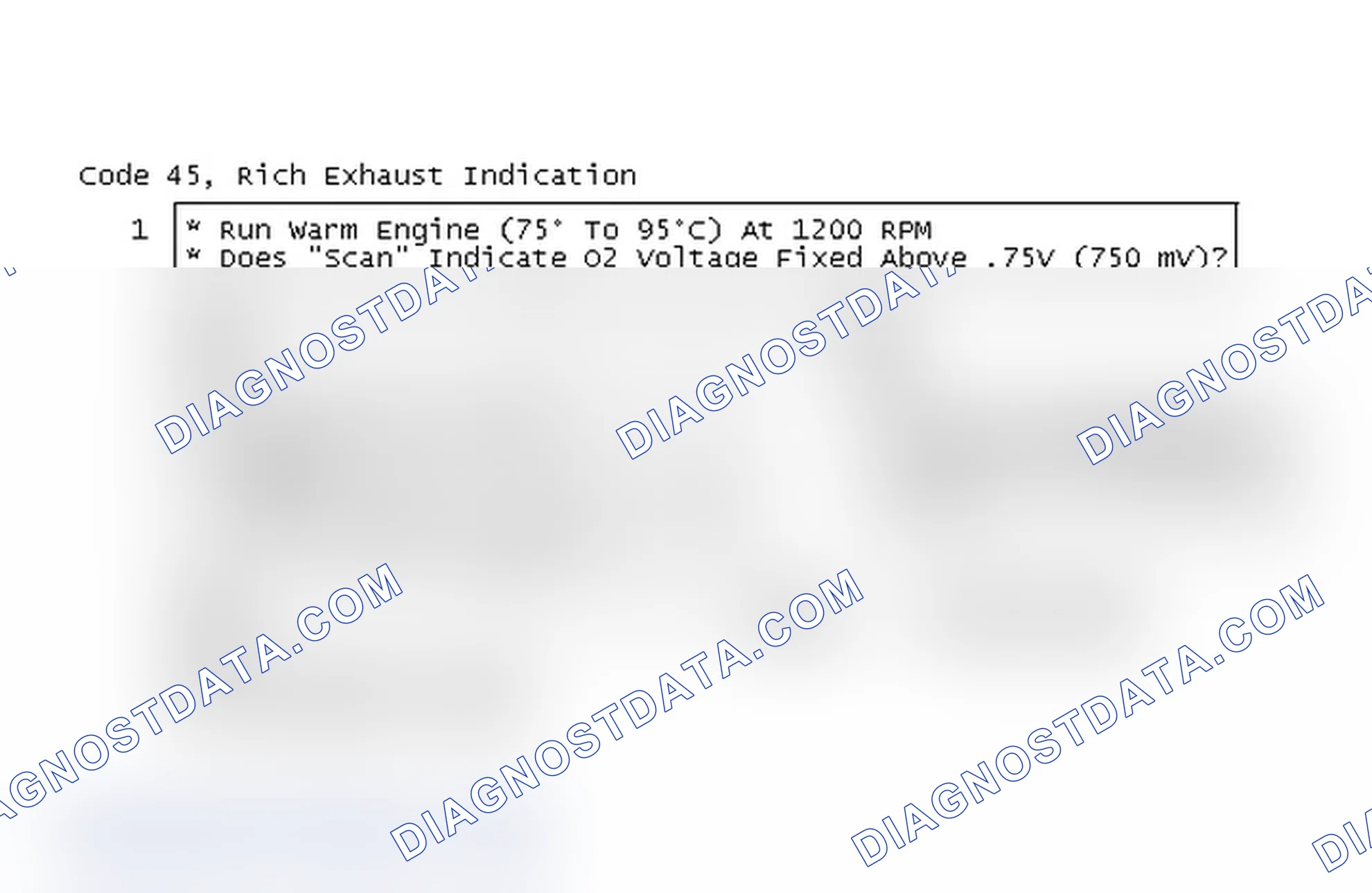 Scheme 78: Code 45, Rich Exhaust Indication