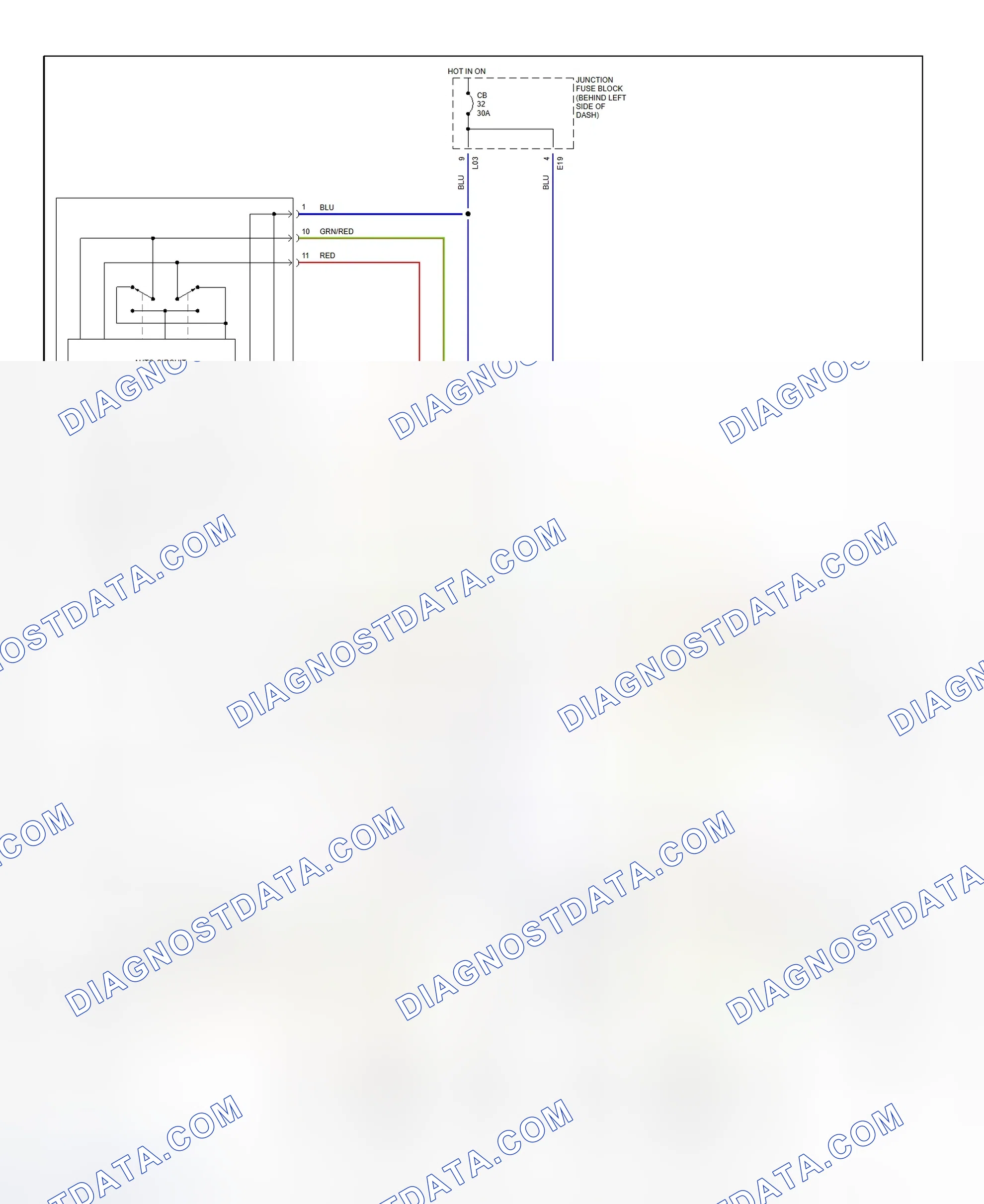 Scheme 1: Power Window System Wiring Diagram (Esteem)