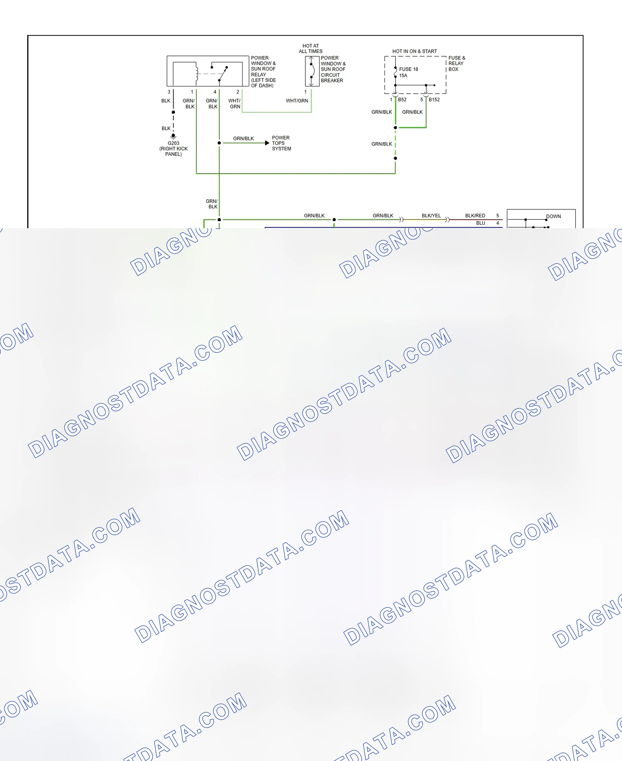 Scheme 8: Power Window System Wiring Diagram (Impreza - Sedan & Wagon)