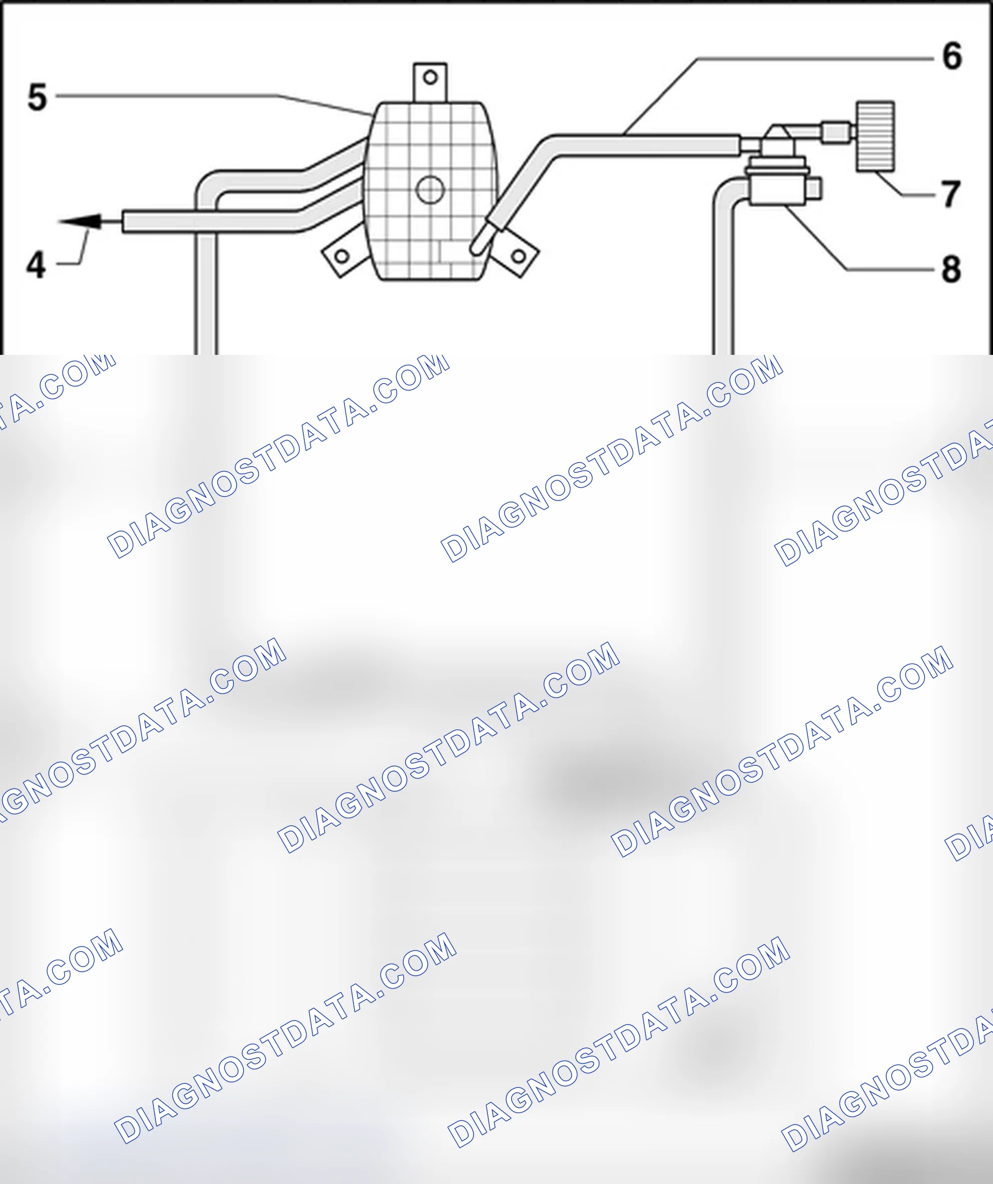 Scheme 330: Hose routing, EVAP canister/leak detection system 6-cyl. (MPI-engine)