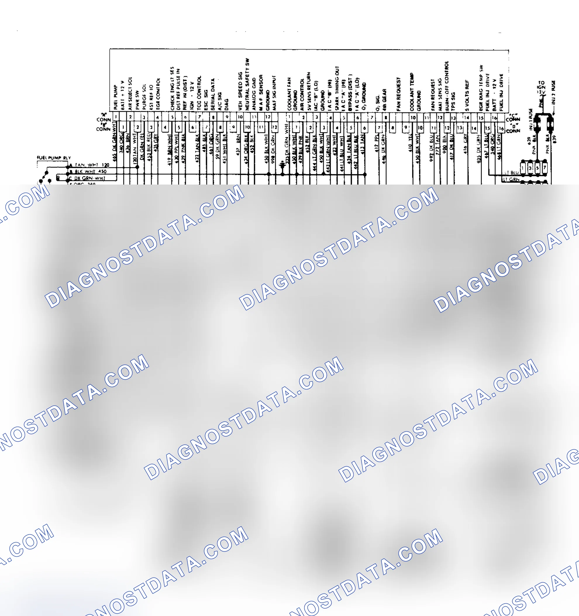 Scheme 53: Wiring Diagram for 5.0L Port Fuel Injection System