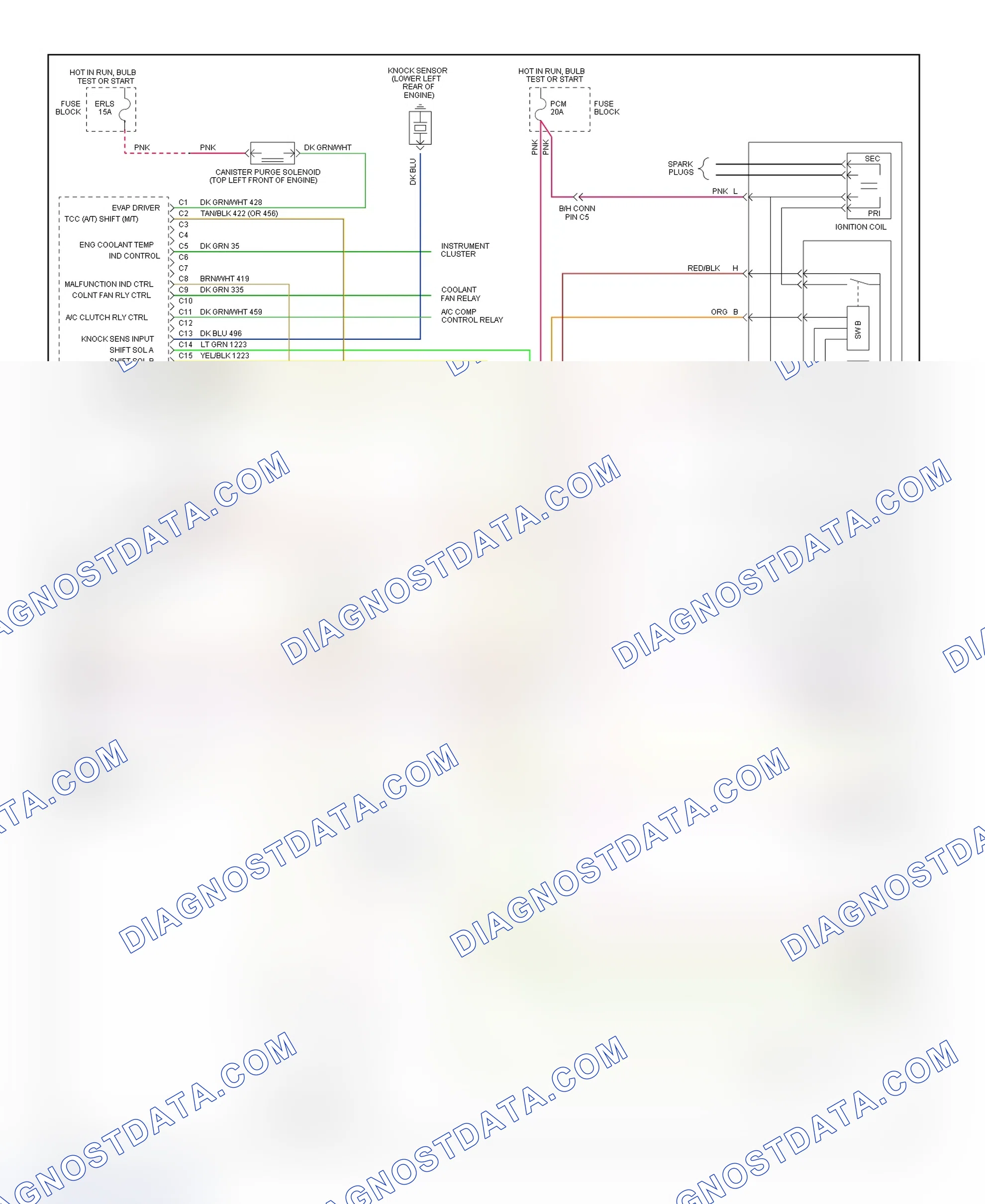 Scheme 144: 2.3L (VIN D) PCM Wiring Diagram (Achieva, Grand Am & Skylark - 2 Of 3)