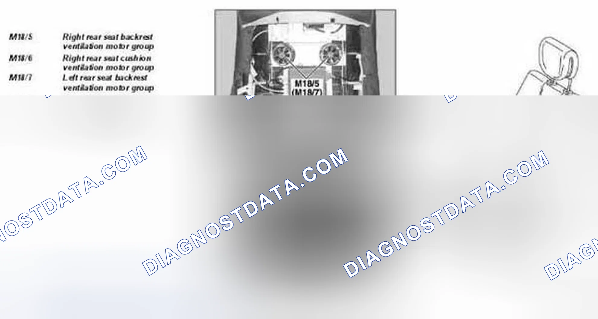 Fig. 51: Identifying Rear Seat Ventilation Motors Components Location - Model 220