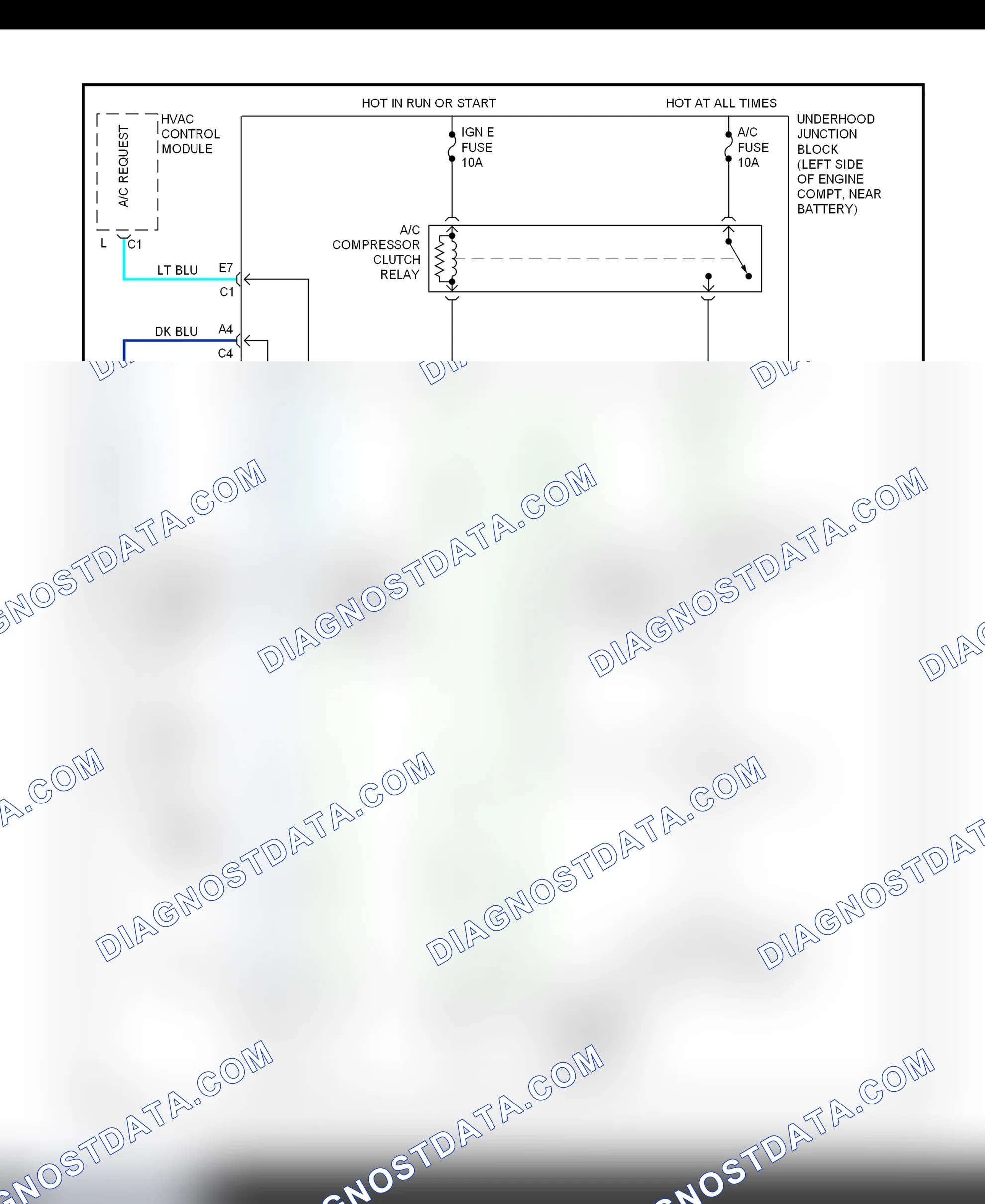 Scheme 71: A/C Compressor Clutch Control Circuit Wiring Diagram (2000-01 Sierra, Silverado, Suburban, Tahoe, Yukon & Yukon XL)