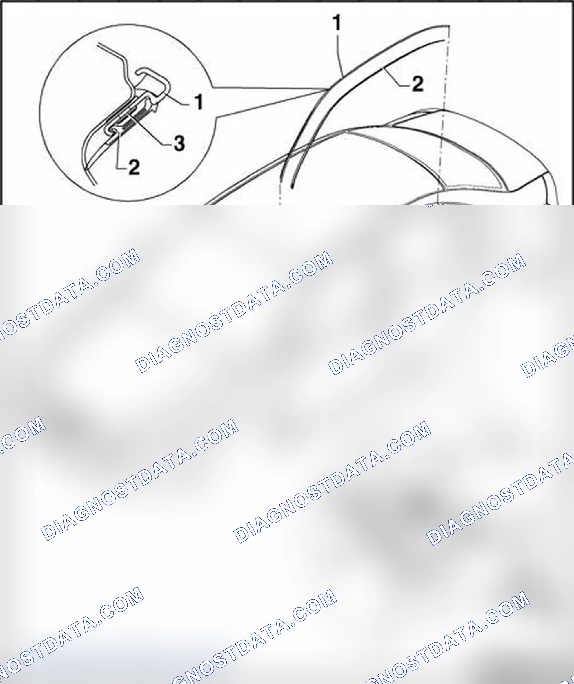 Scheme 237: Roof trim molding (Sedan), removing and installing