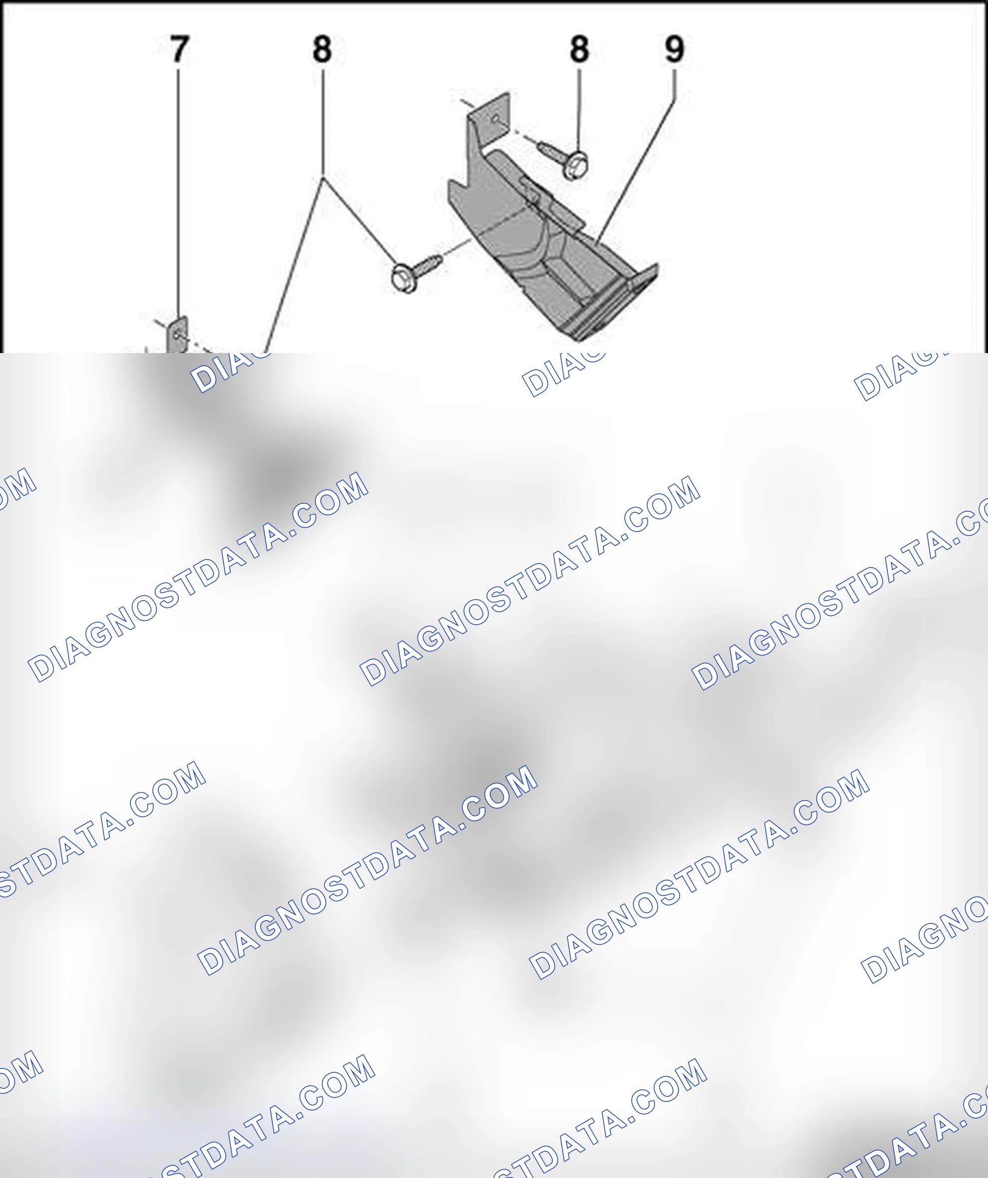 Scheme 10: Drivers storage compartment (vehicles with knee bolster), assembly overview