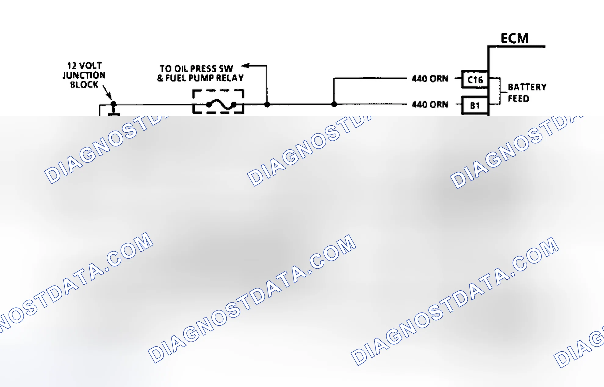 Scheme 2: Fuel Injection Diagnostic Circuit Schematic (Except 4.3L Turbo & Models With 4L80-E Transmission)