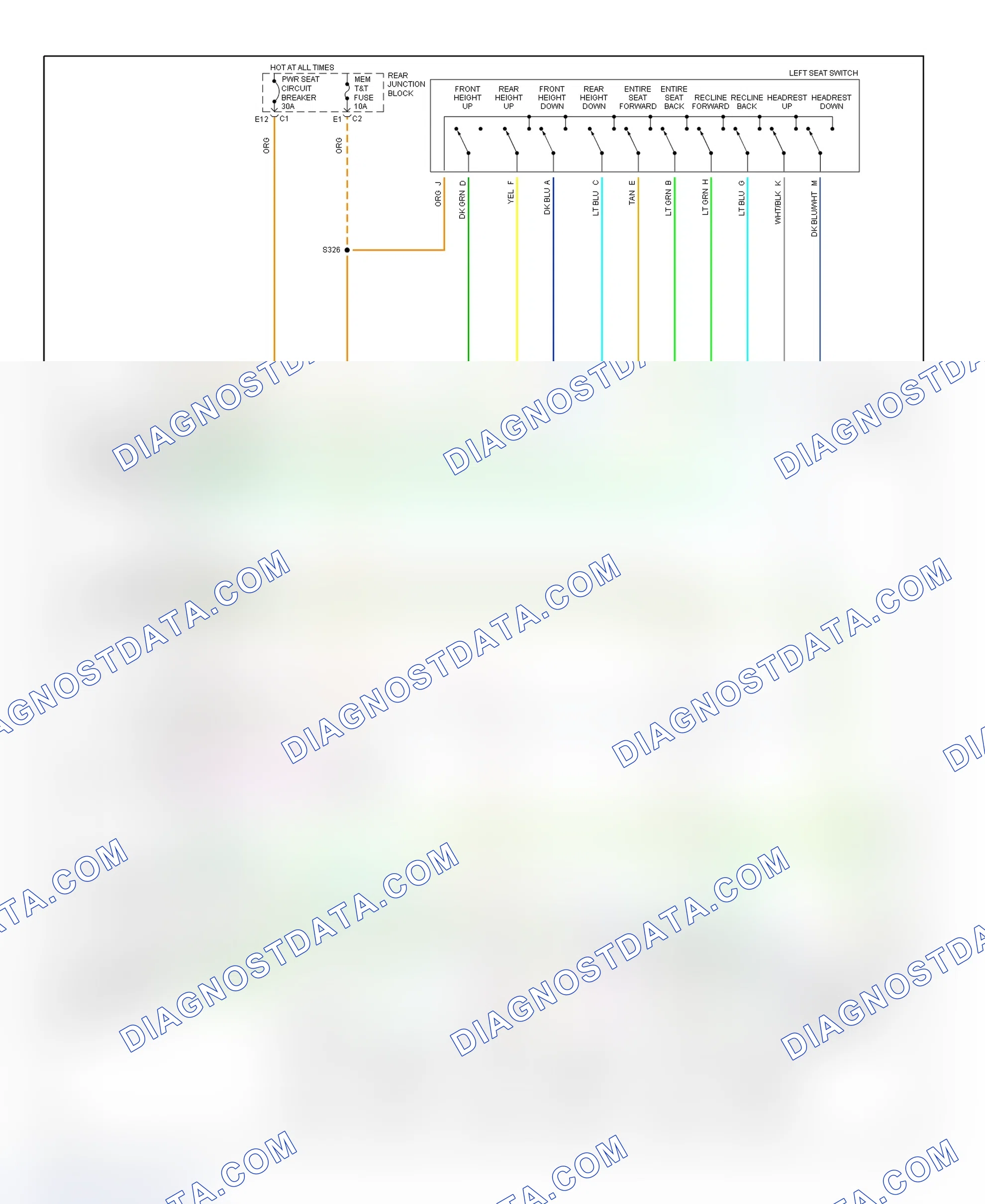 Scheme 23: Power Memory Mirror & Seat System Wiring Diagram (Seville - Without Power Lumbar Seats - 1 Of 2)