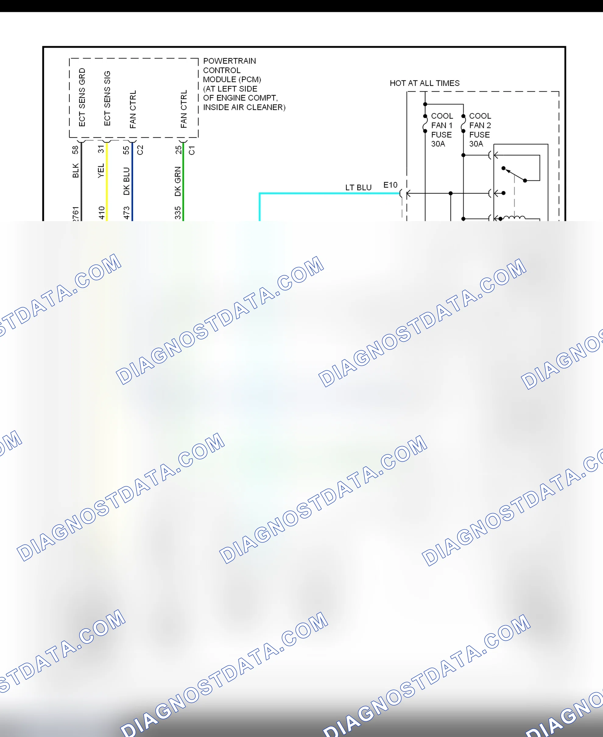 Scheme 21: Electric Cooling Fans Wiring Diagram (Seville)
