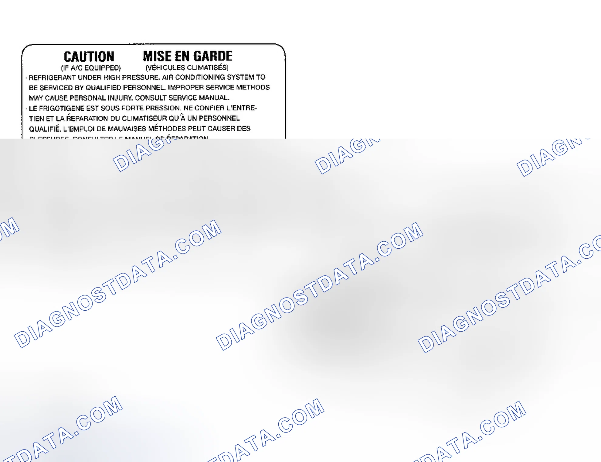 Scheme 18: Underhood A/C Specification Labels