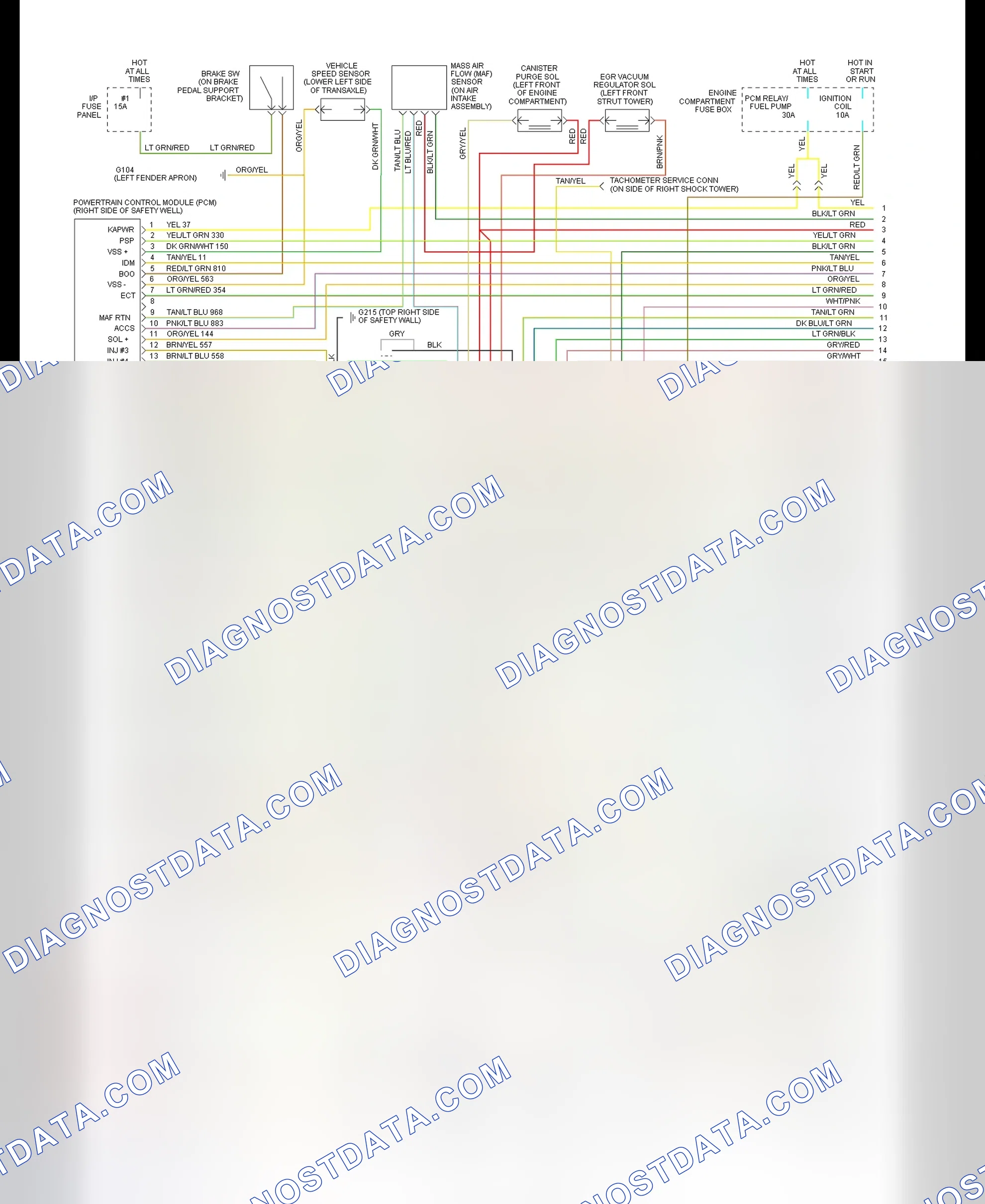 Scheme 189: EEC-IV Wiring Diagram (Taurus 3.0L SHO - 1 Of 2)