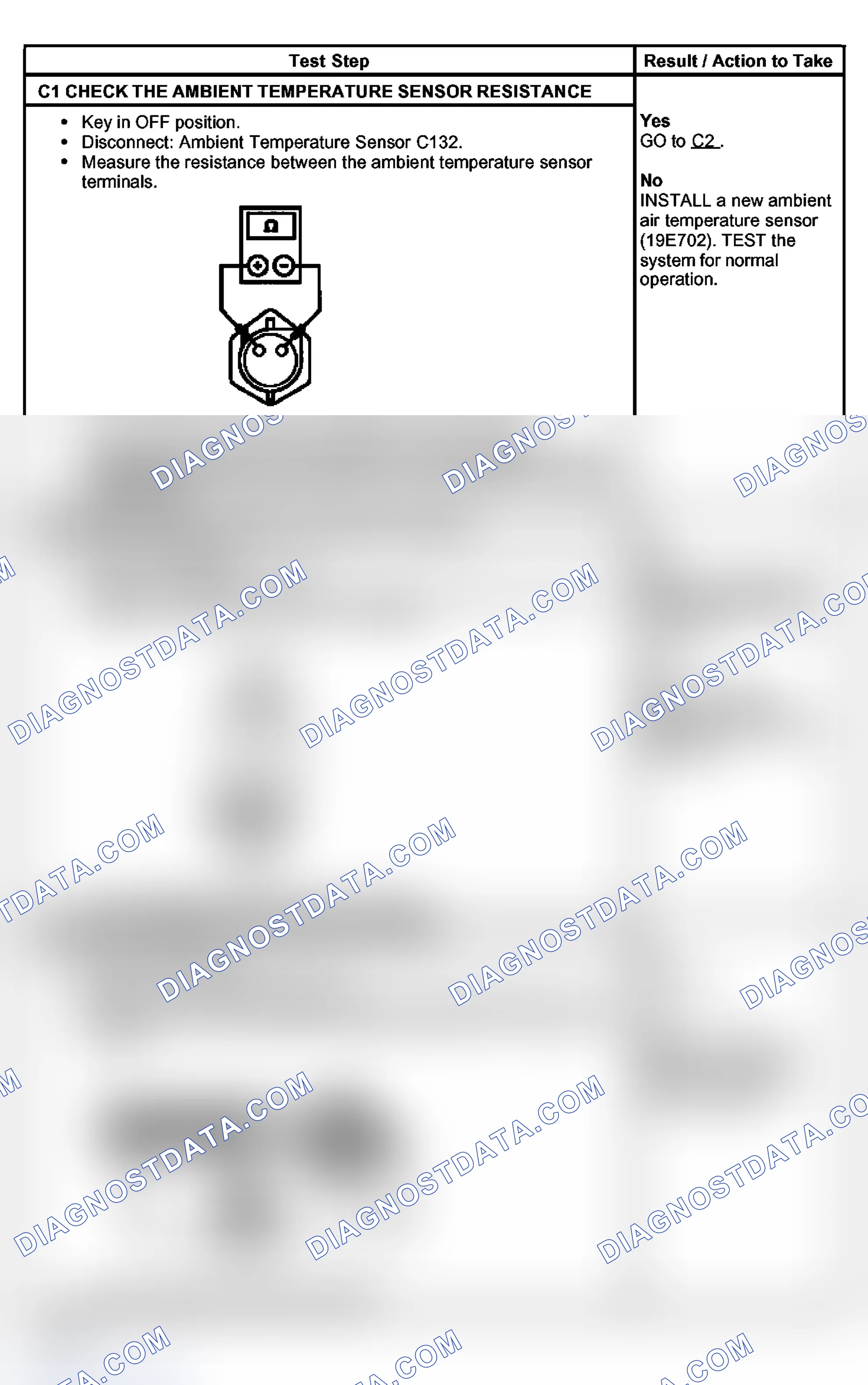 Scheme 21: PINPOINT TEST C: DTC B1255 OR DTC B1257 - A/C AMBIENT TEMPERATURE SENSOR OPEN CIRCUIT OR SHORT TO GR