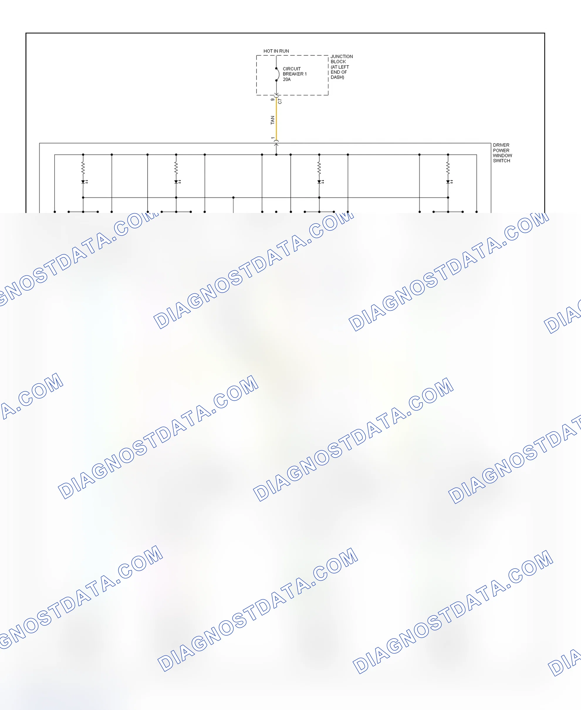 Scheme 4: Power Window System Wiring Diagram (Concorde, Intrepid, LHS & 300M)