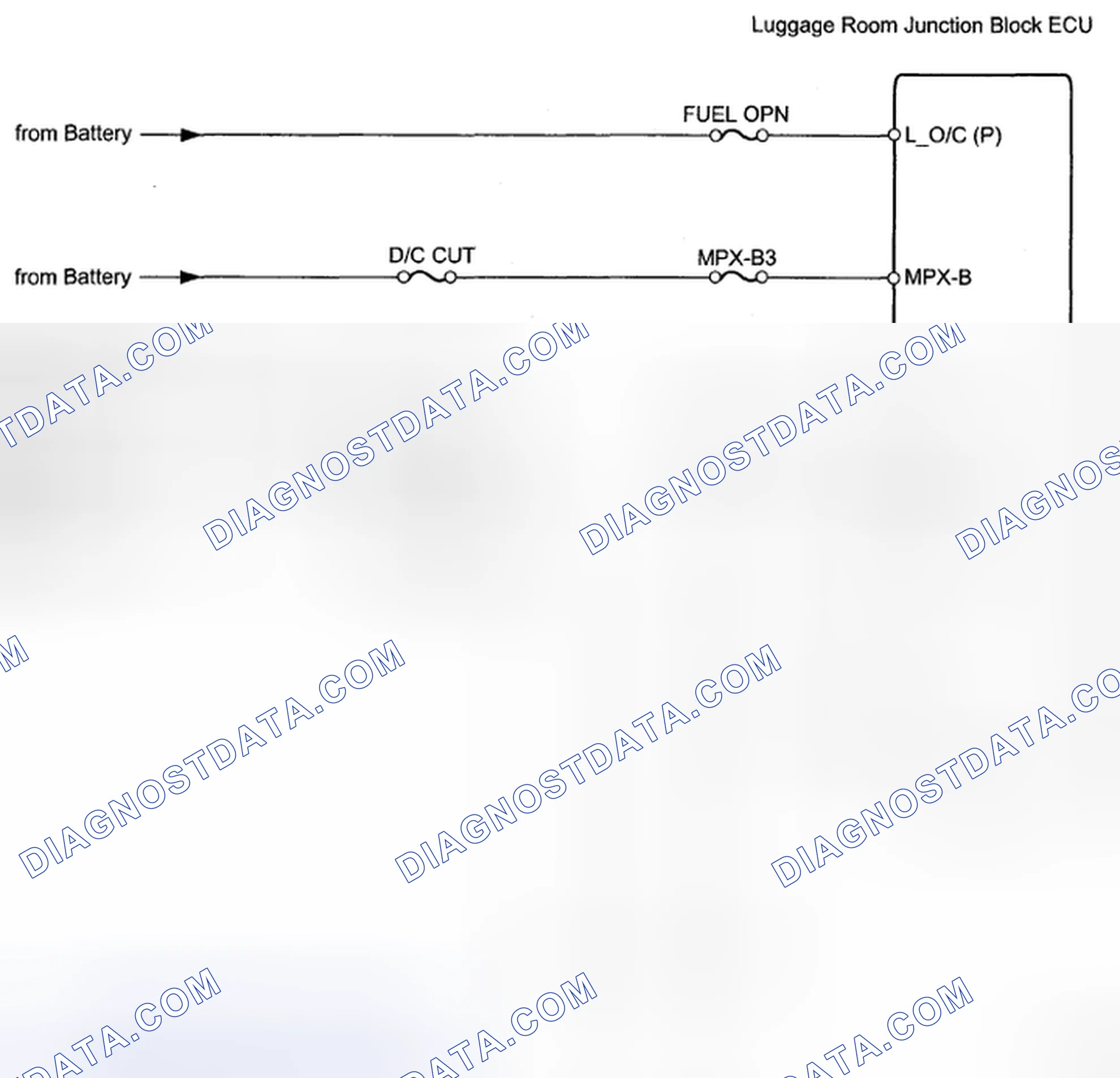 Scheme 55: Luggage Room J/B ECU Power Source - Wiring Diagram