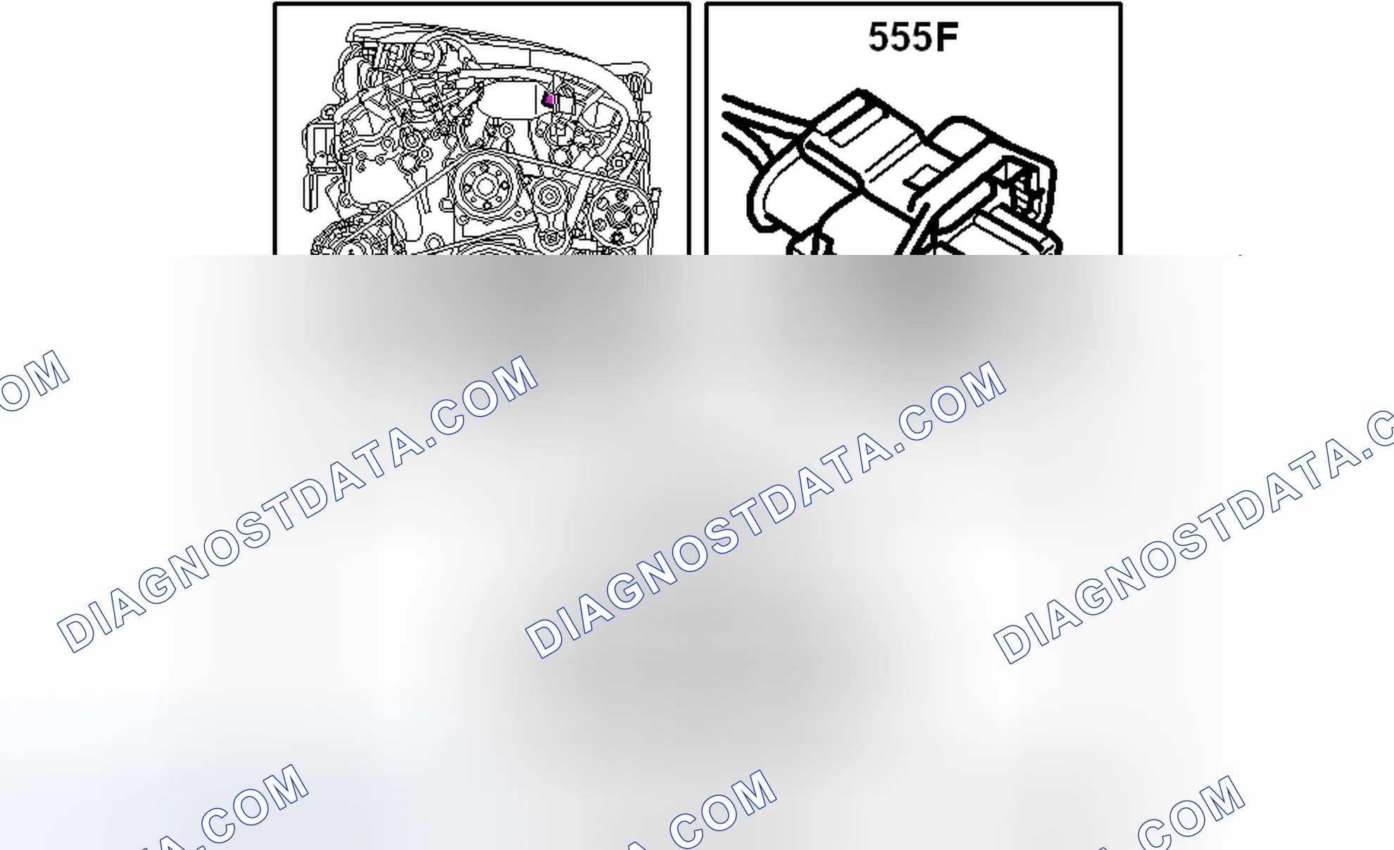 Scheme 876: Position sensor, intake camshaft, front cylinder bank (555F)