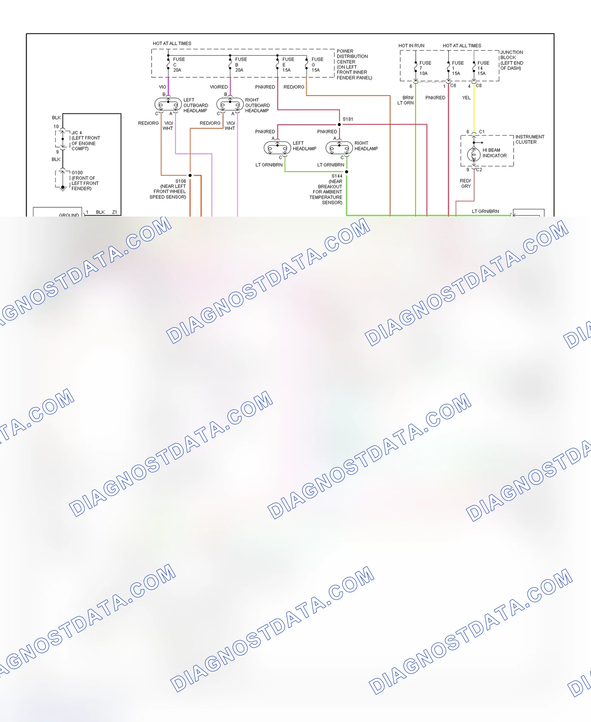 Scheme 20: Daytime Running Lights Wiring Diagram (Ram Pickup - With Quad Headlights)