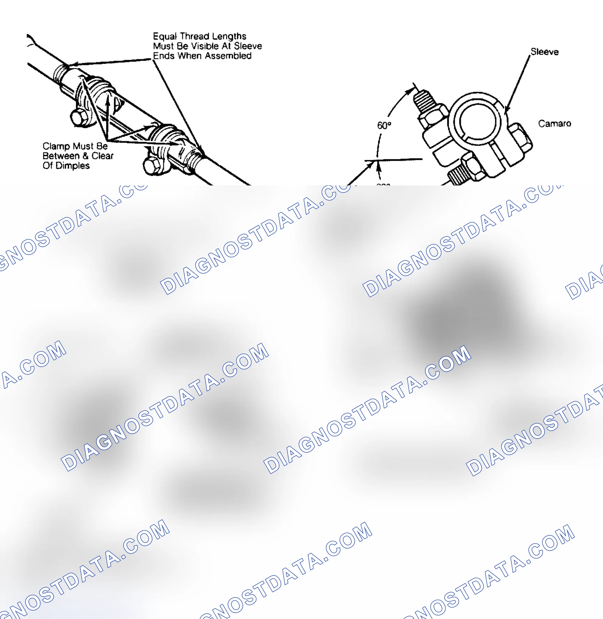 Scheme 2: Toe-In Adjuster Tube Clamp & Bolt Positions