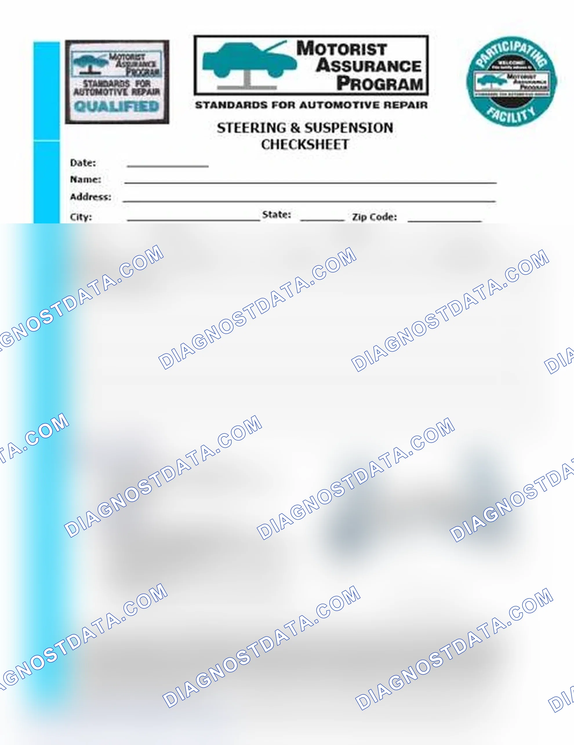 Scheme 11: Steering & Suspension Checksheet (1 Of 2)