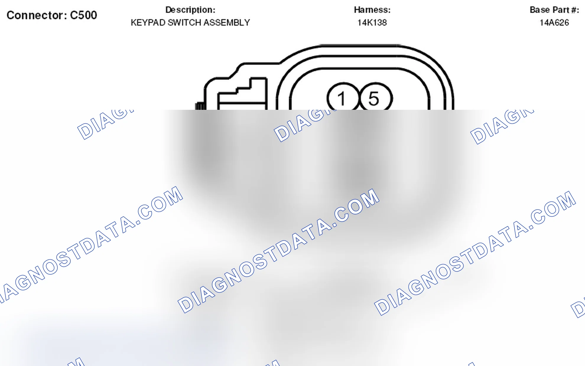 Scheme 205: Keypad Switch Assembly Connector End View (C500)