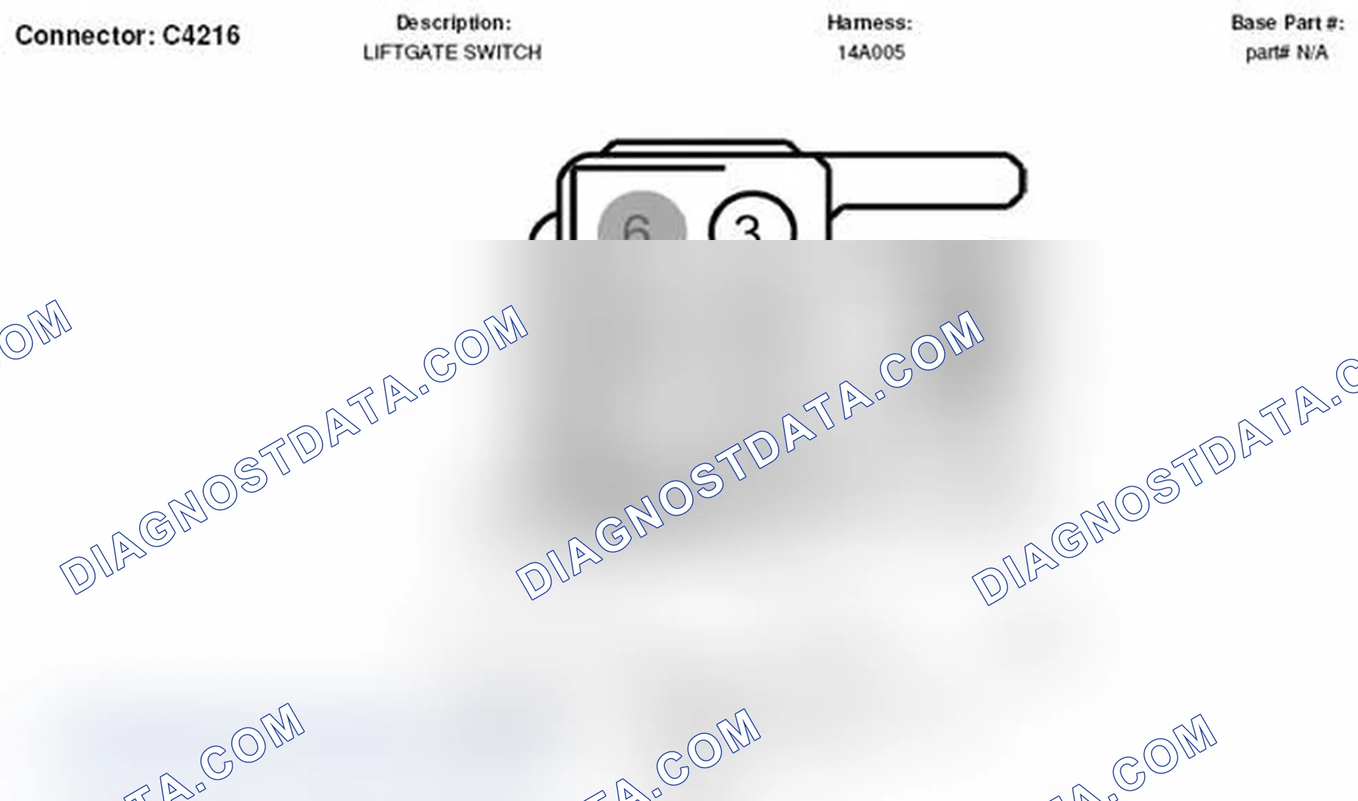 Scheme 318: Liftgate Switch Connector End View (C4216)