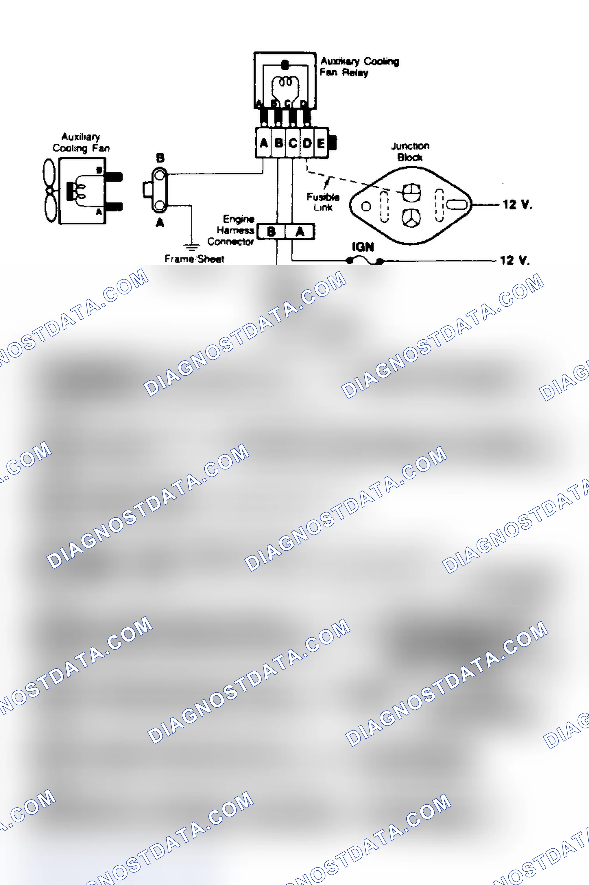 Scheme 50: Cooling Fan Circuit Schematic & Flow Chart (7.4L G, C & K Series With A/C)