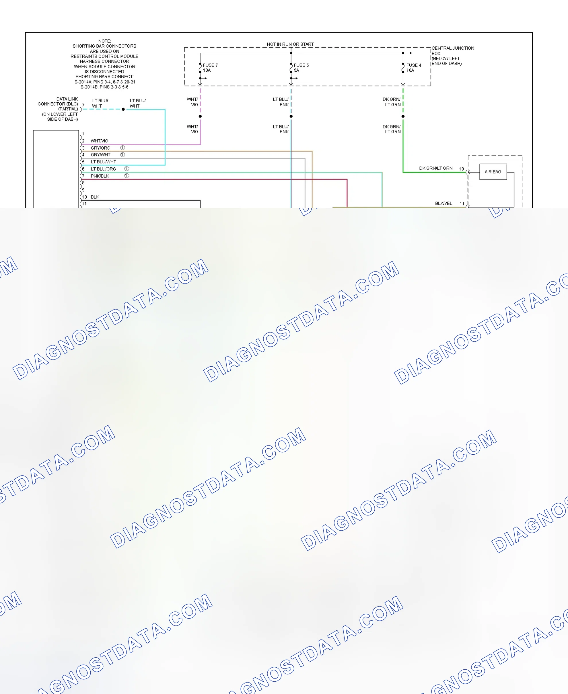 Fig. 14: Air Bag System Wiring Diagram (Tribute)